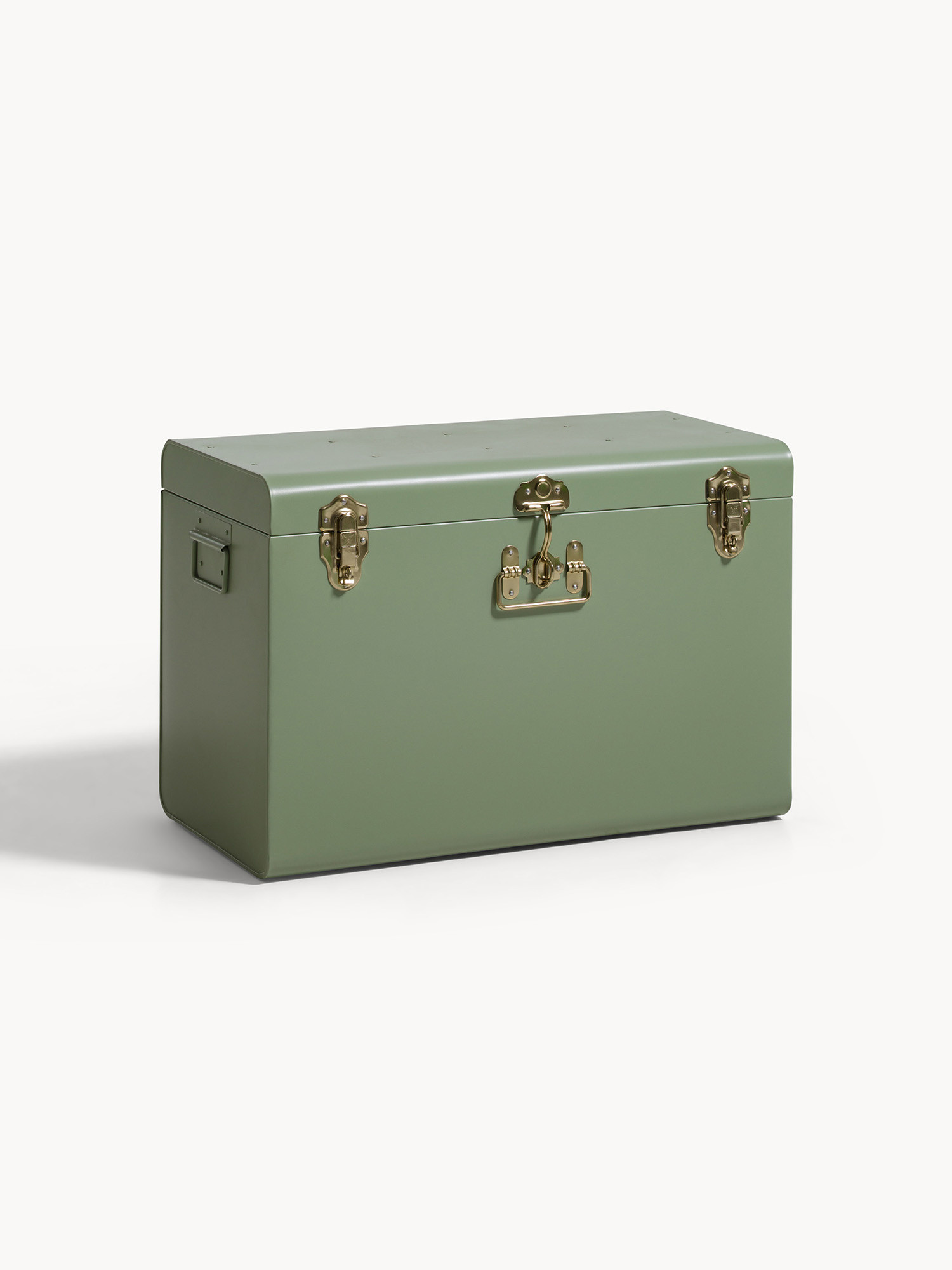 Baule decorativo in ferro verniciato, Verde, large image number 0