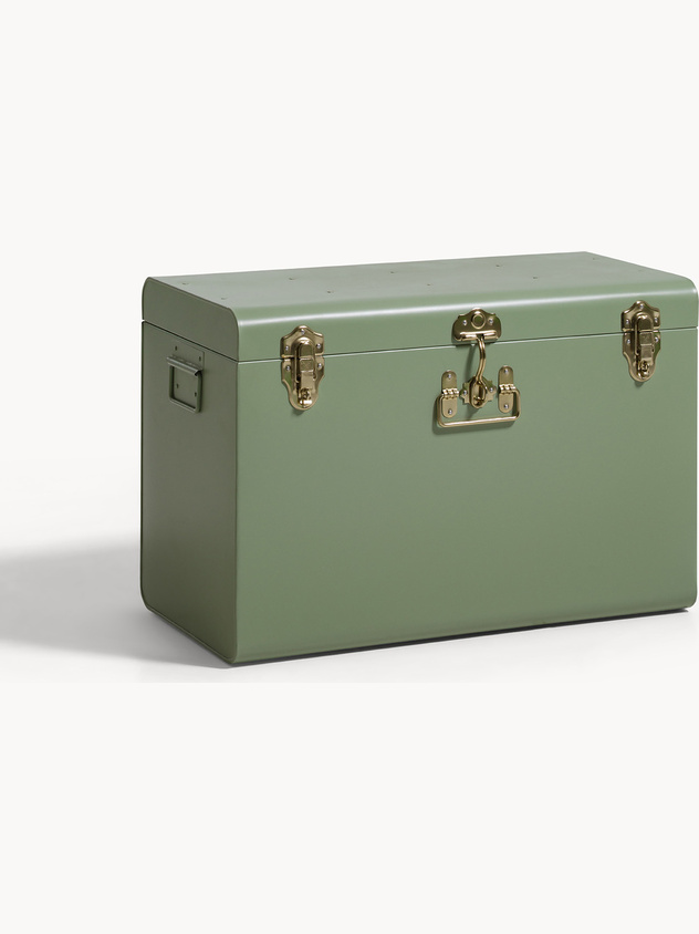 Decorative painted iron trunk