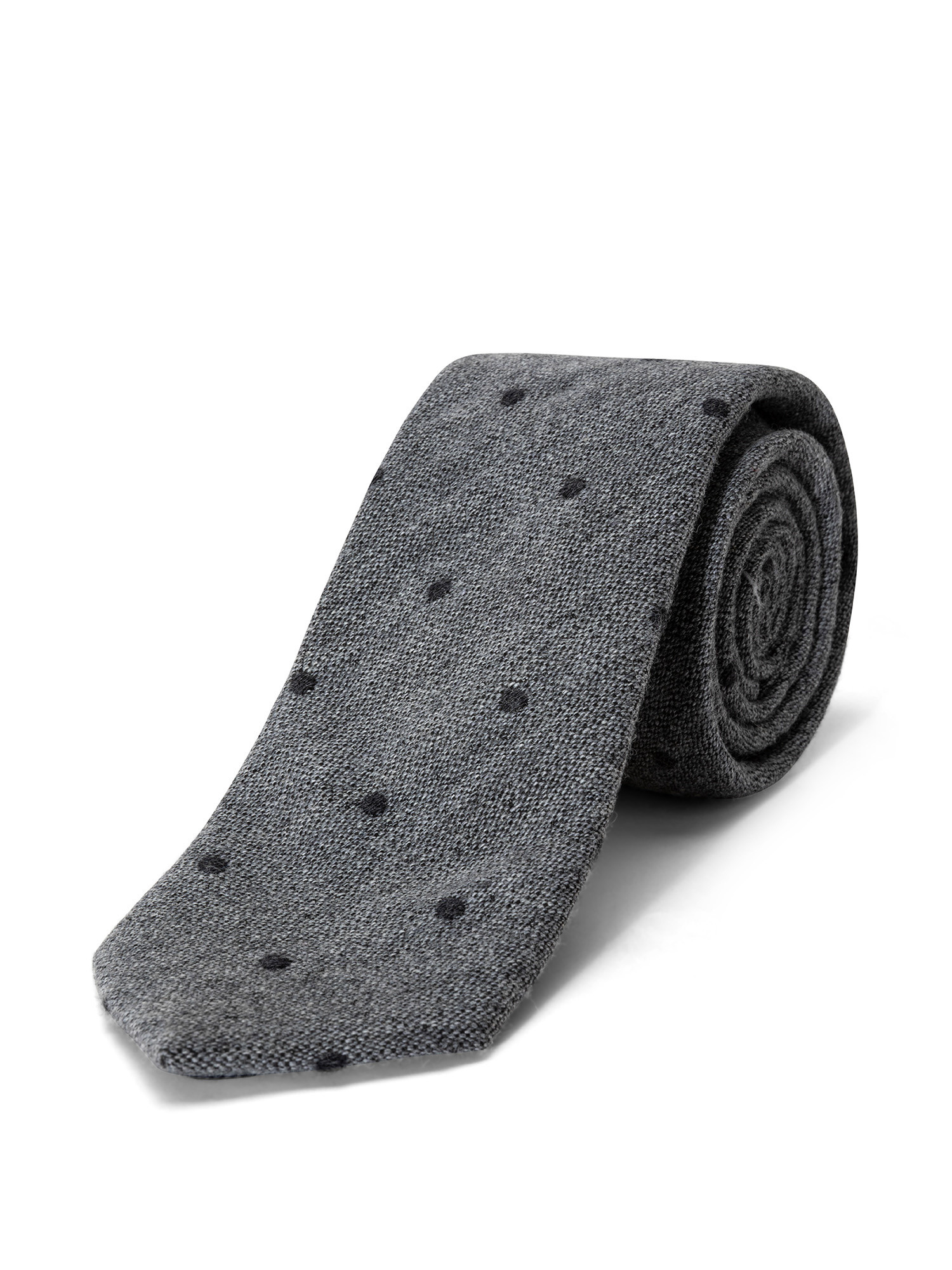 Luca D'Altieri - Patterned wool and silk tie, Grey, large image number 0