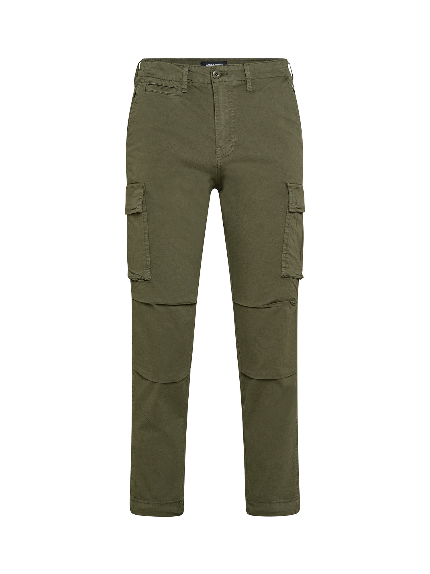 Pantaloni cargo con tasche laterali, Verde, large image number 0