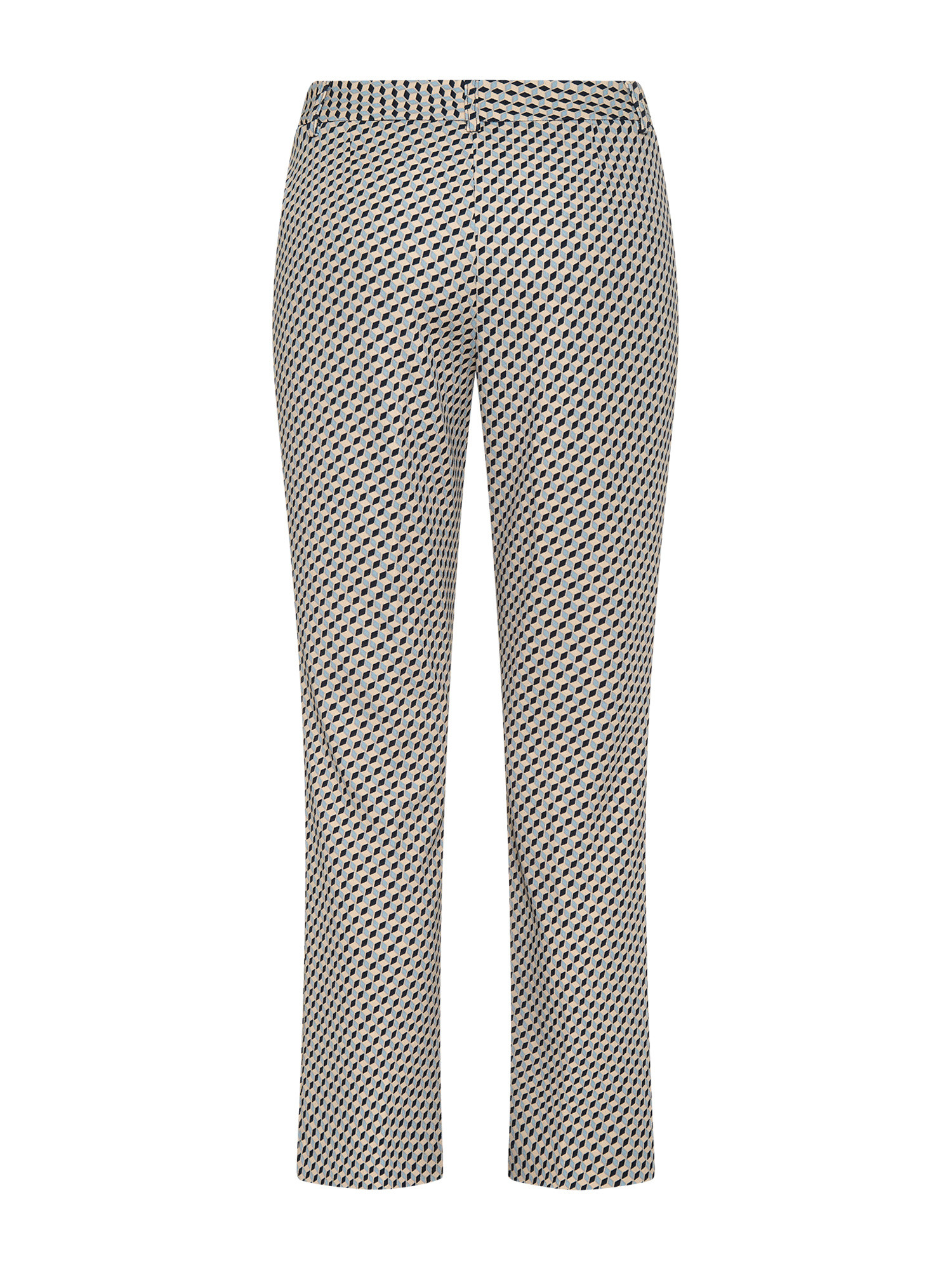 Koan - Flare trousers in printed fabric, Light Blue, large image number 1