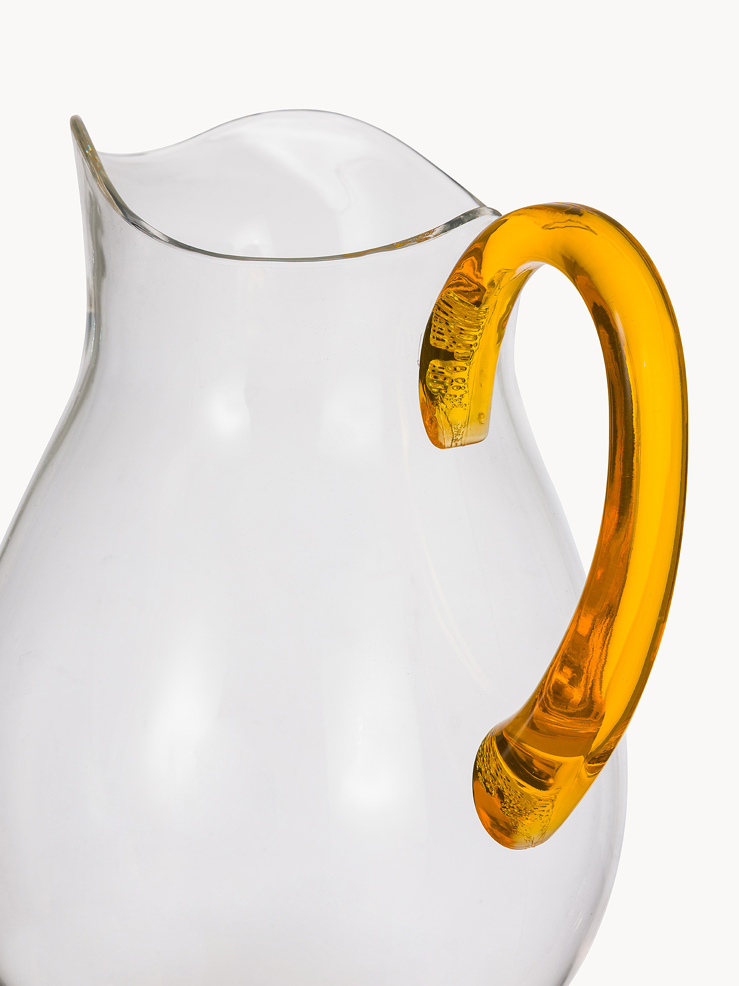 Caraffa in plastica con manico colorato, Arancione, large image number 1