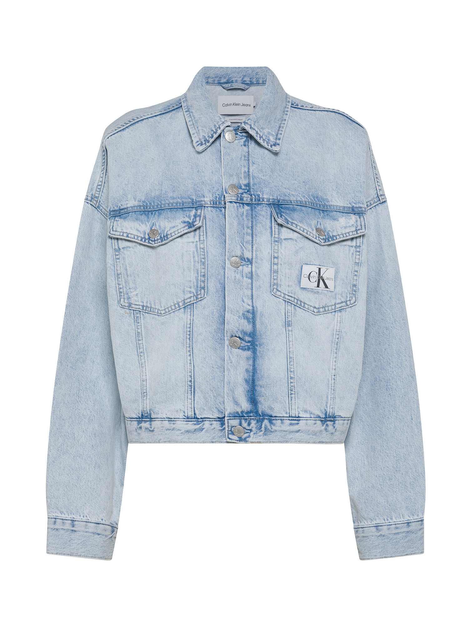 Calvin Klein Jeans - Oversized cropped denim jacket, Denim, large image number 0
