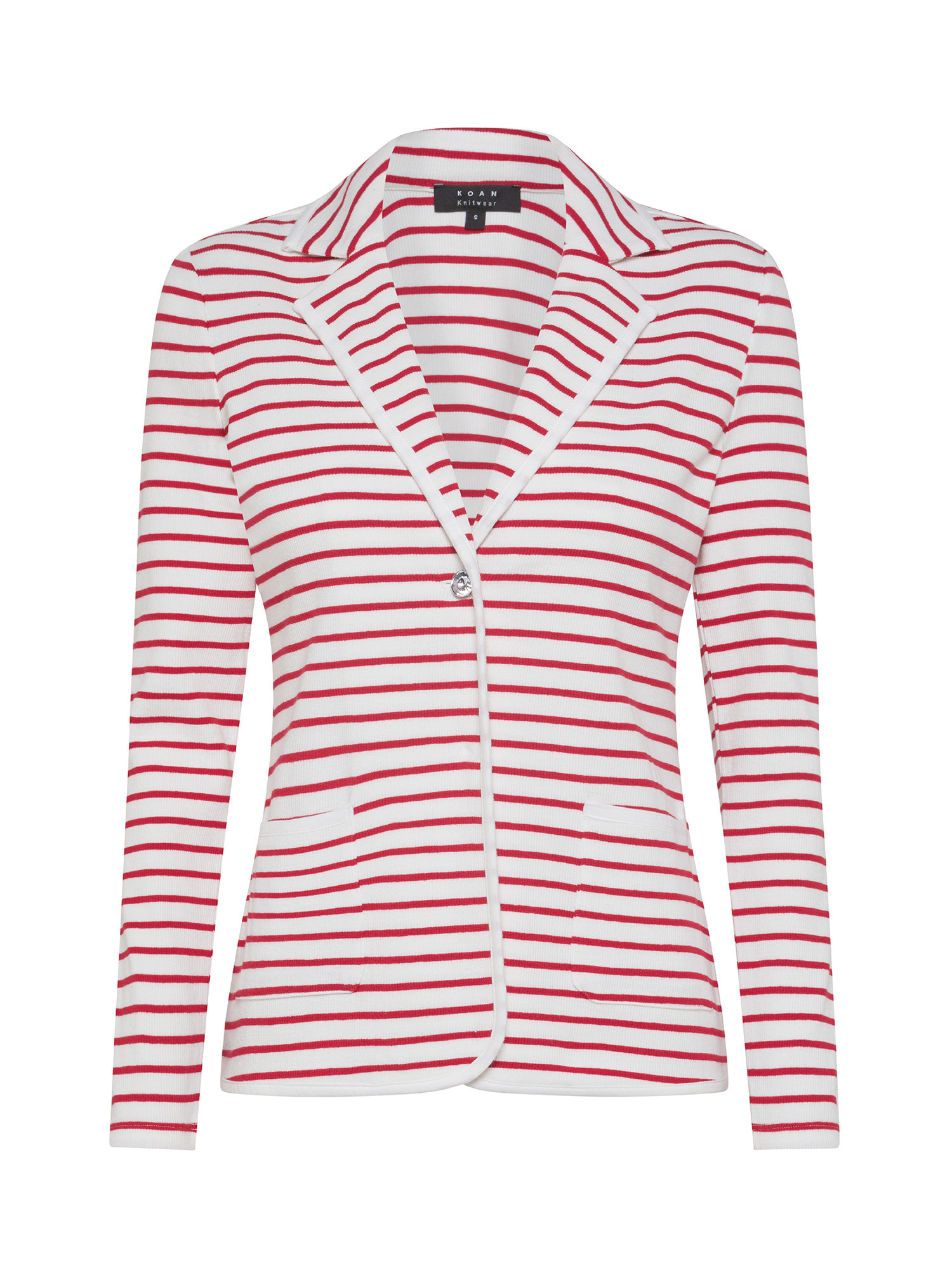 Koan - Ribbed jacket with stripes, Red, large image number 0