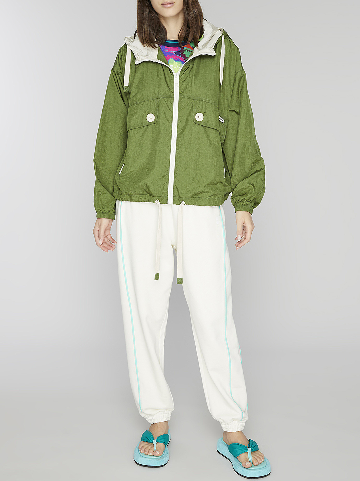 Oof Wear - Unlined cropped jacket with hood, Green, large image number 1