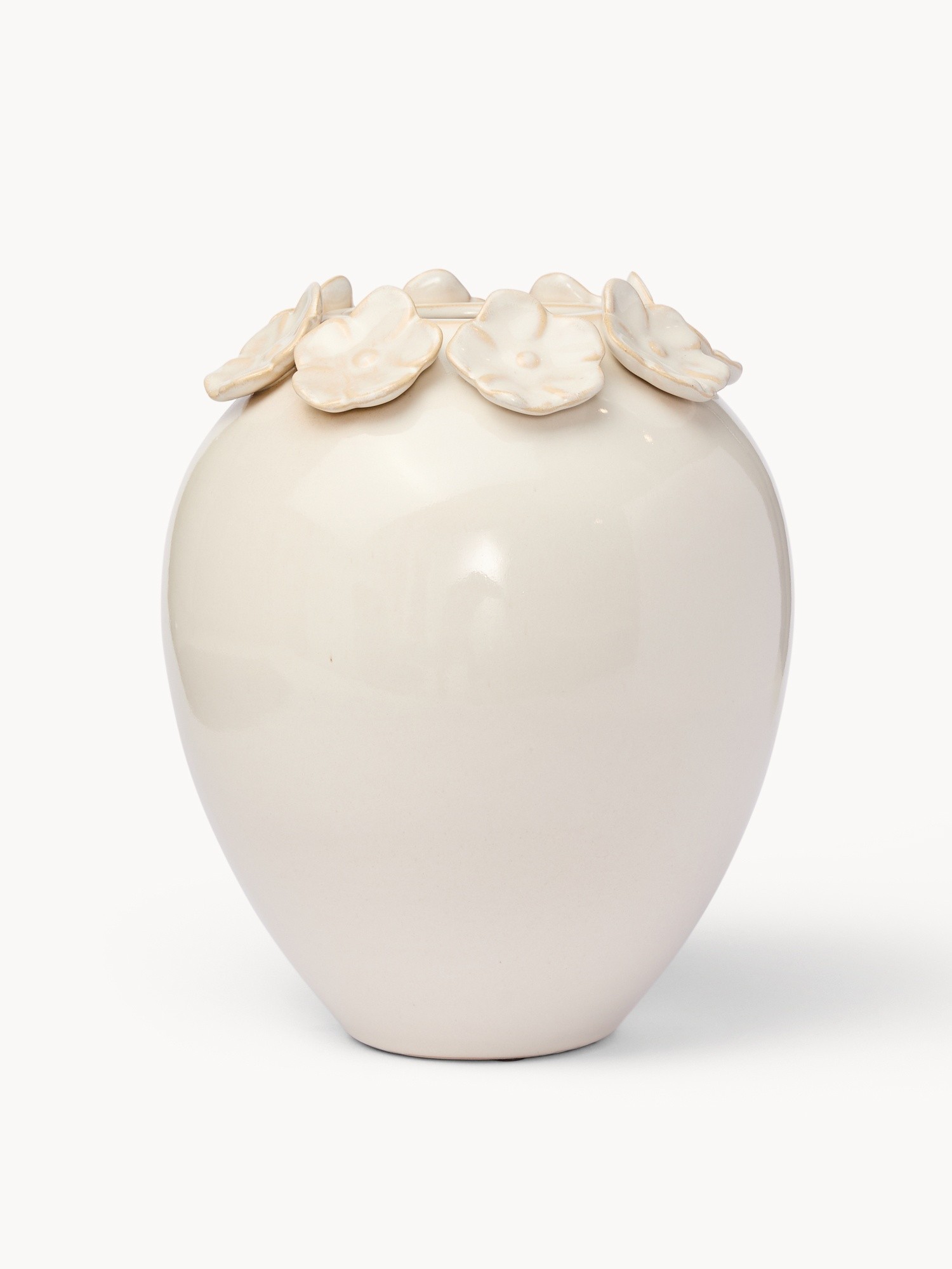 Vaso in ceramica artigianale vietnamita, Bianco 1, large image number 0
