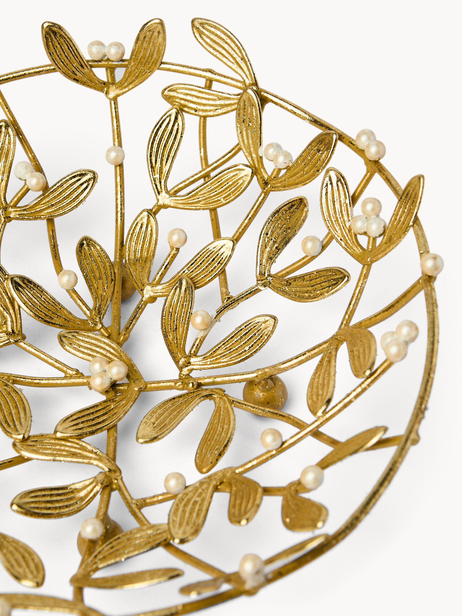 Centrotavola in ferro a perle, Oro, large image number 1