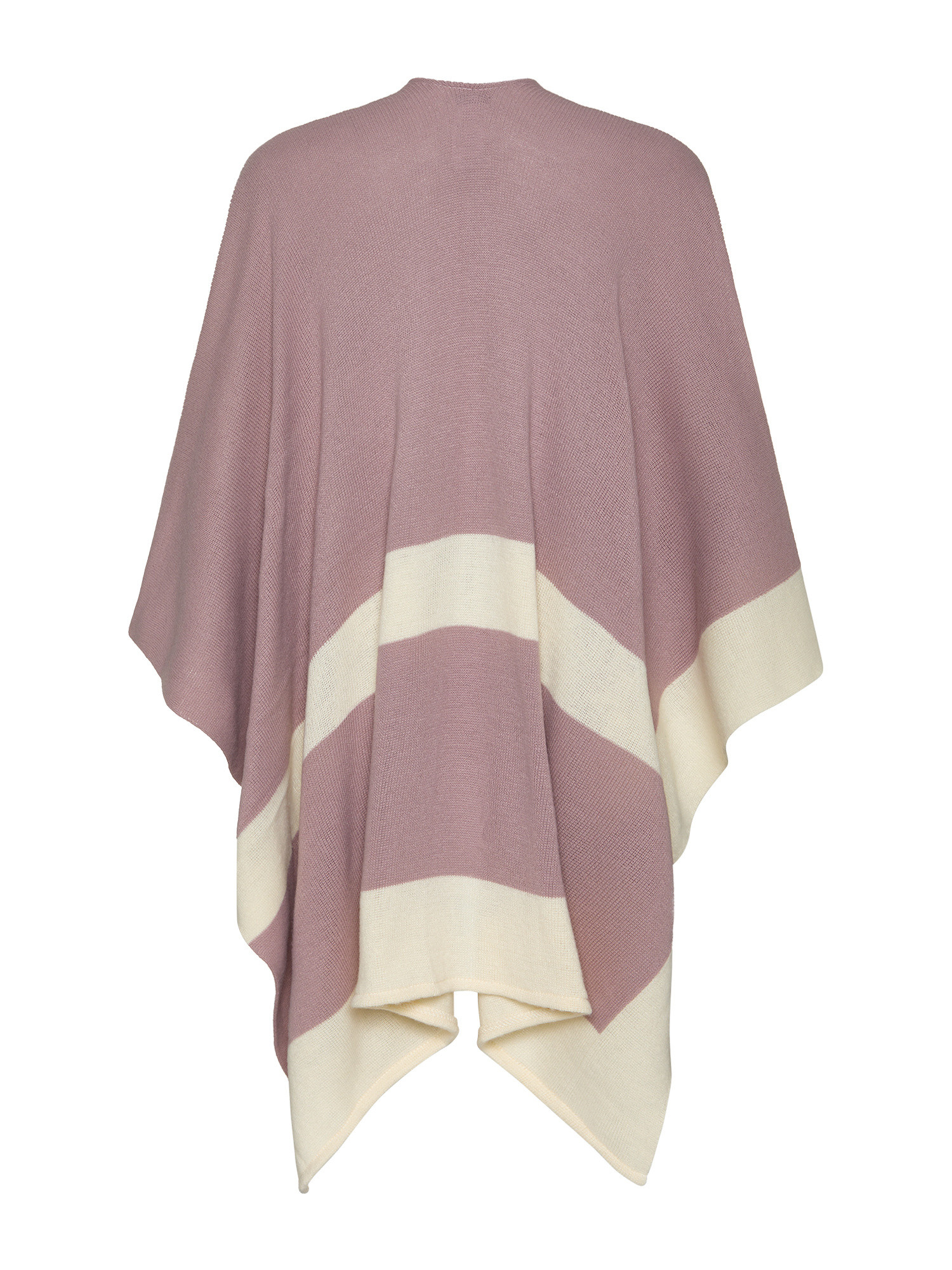 Koan - Two-tone knitted poncho, Pink, large image number 1