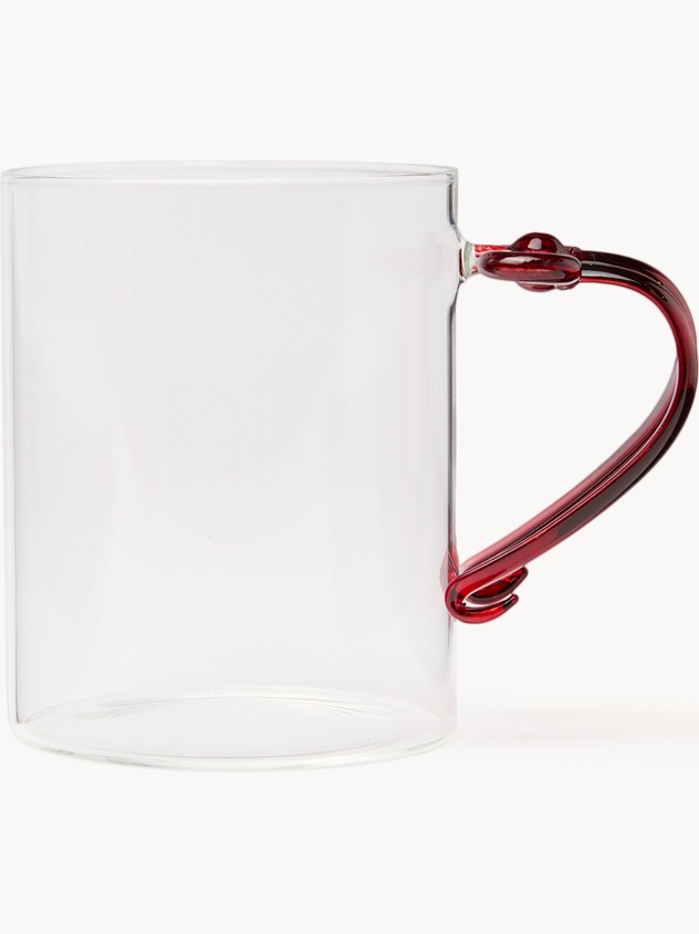 Borosilicate glass mug with a bow detail