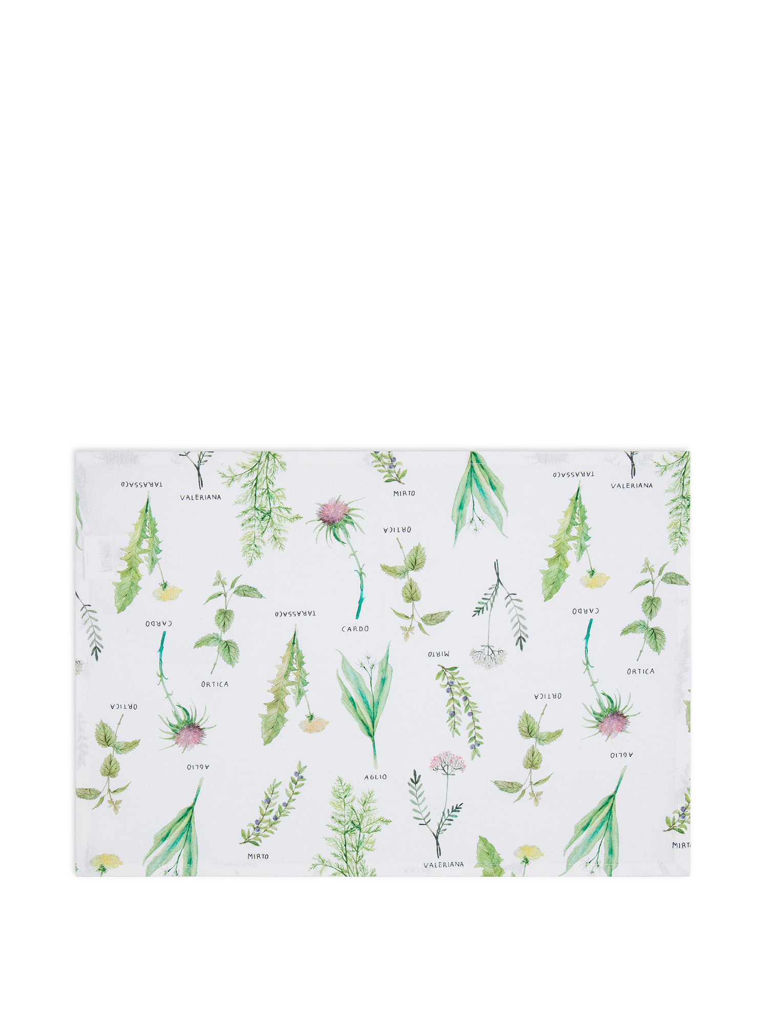 Cotton Panama placemat with botanical print, White, large image number 0