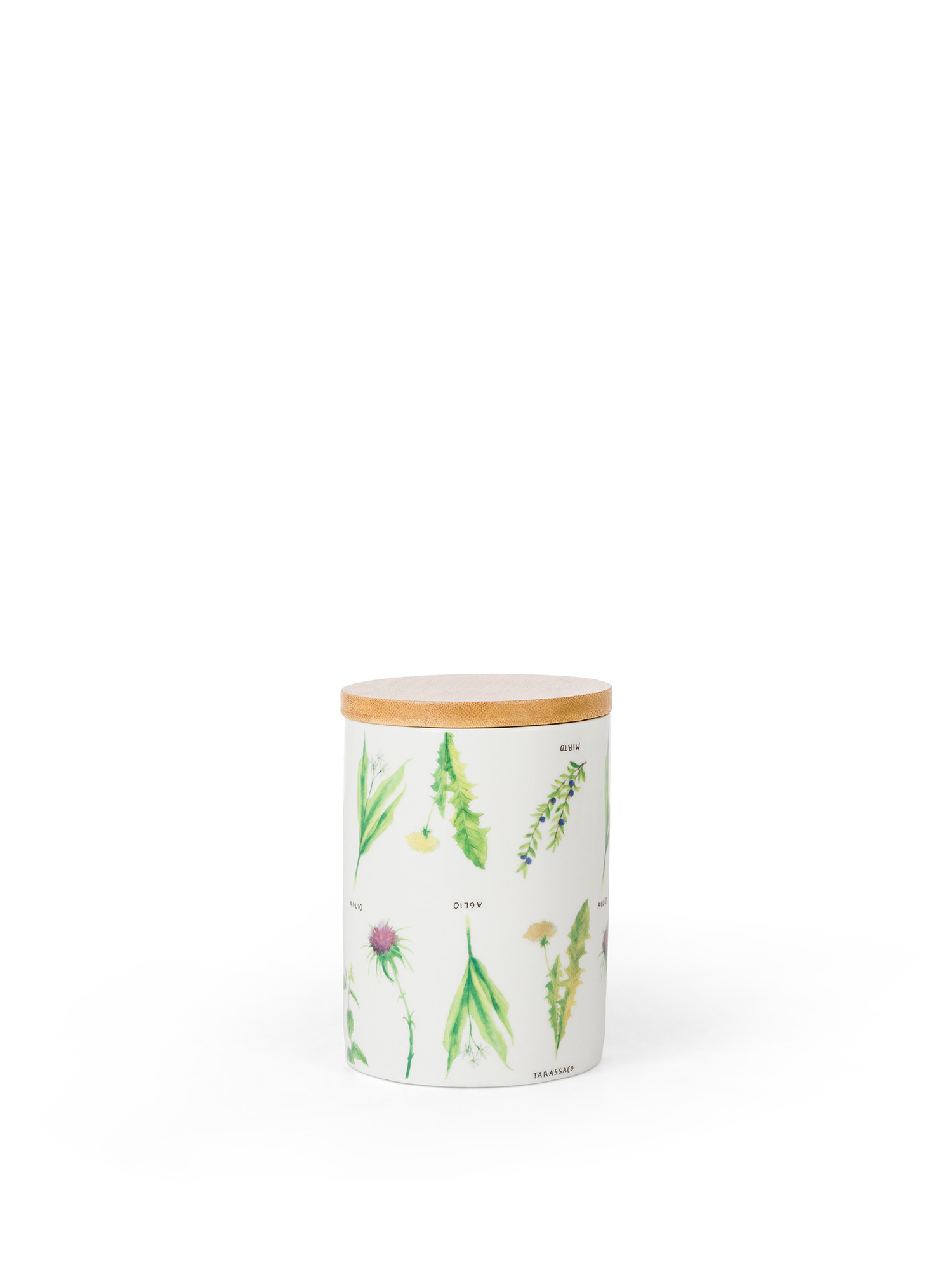 New bone china jar with botanical motif with cap, White, large image number 0