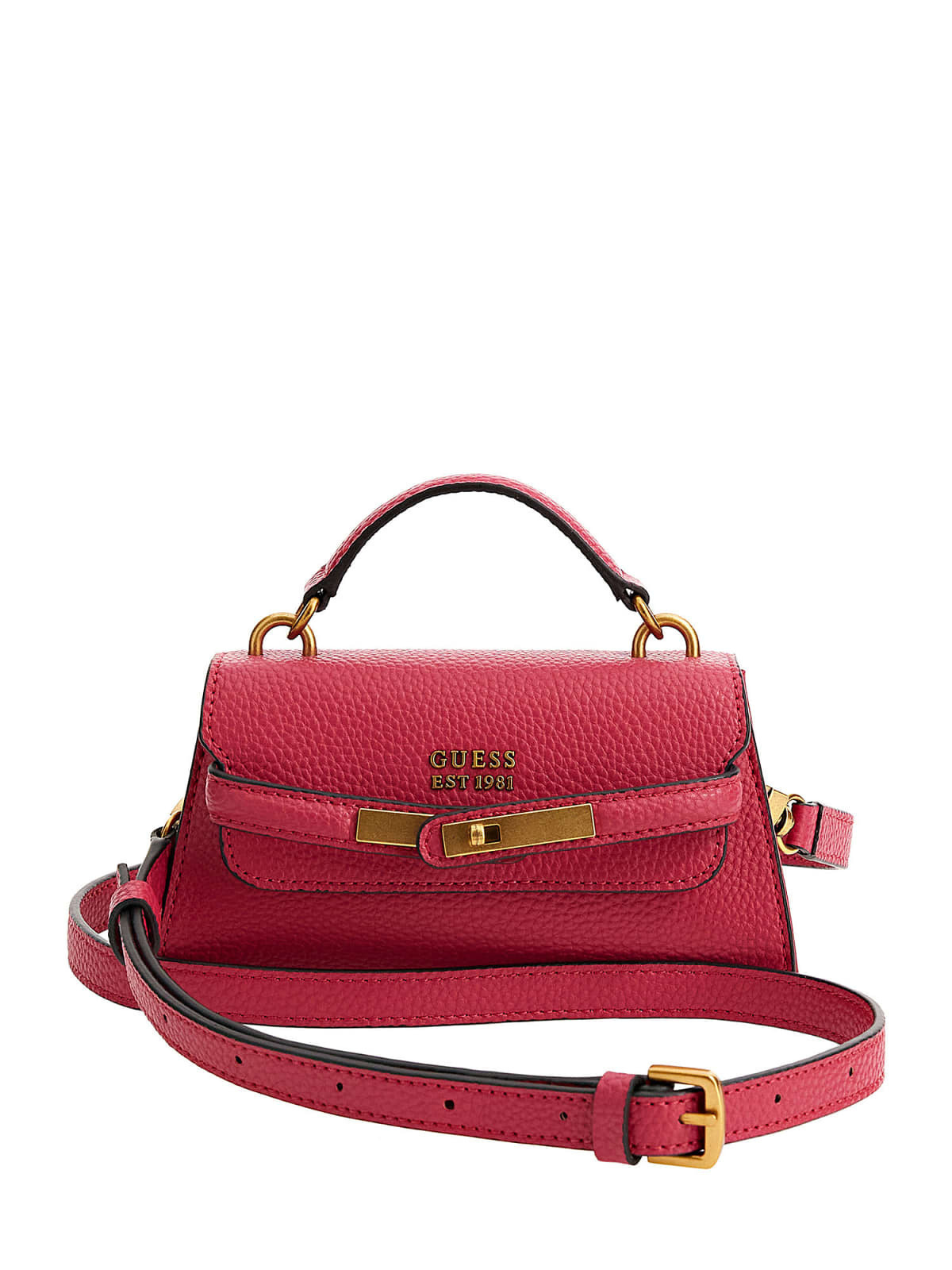 Red Guess tote bag with charm