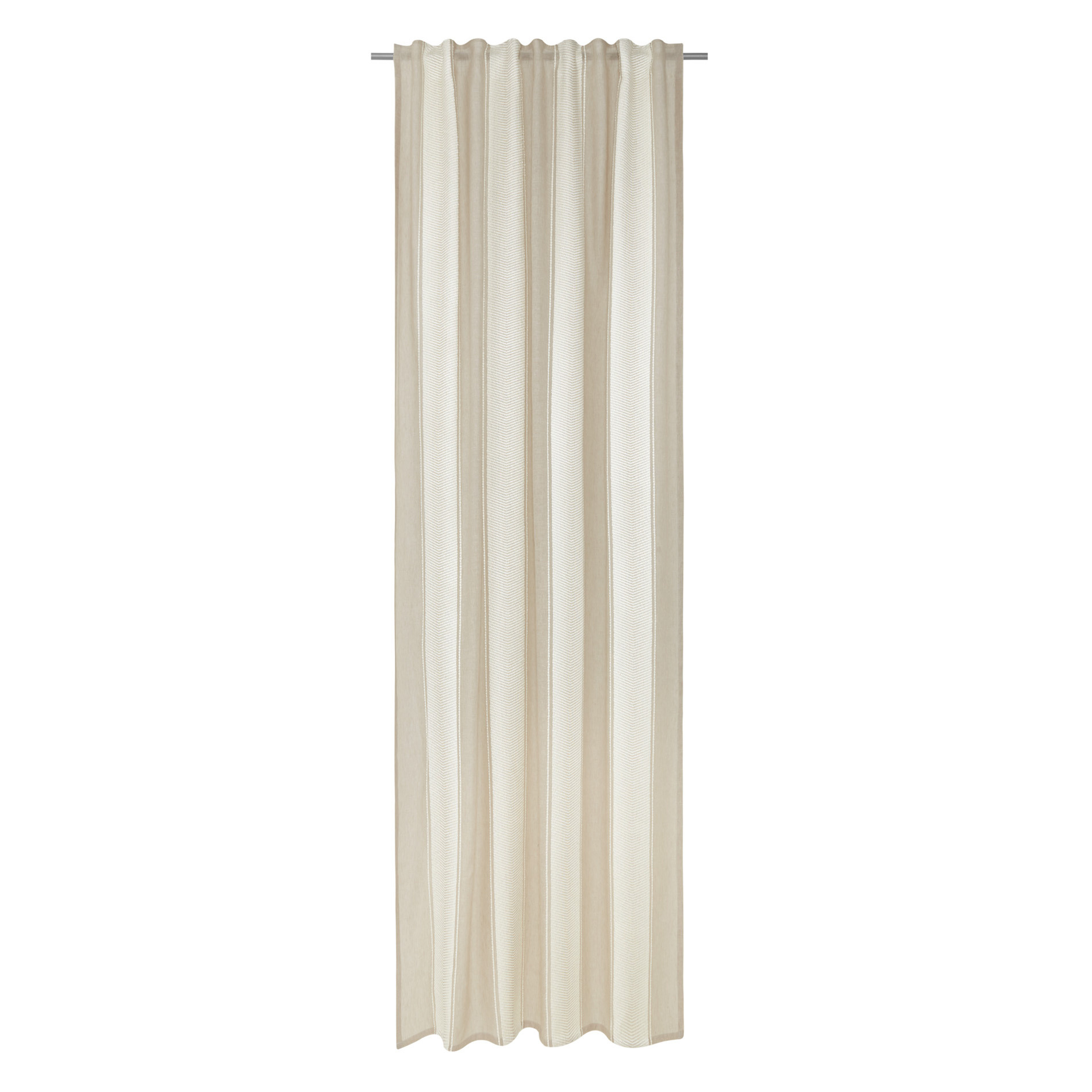 Jacquard curtain with hidden loops, Light Beige, large image number 1