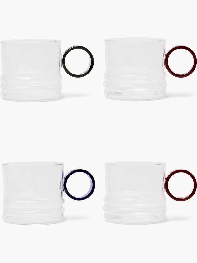 Mug in vetro con manico colorato