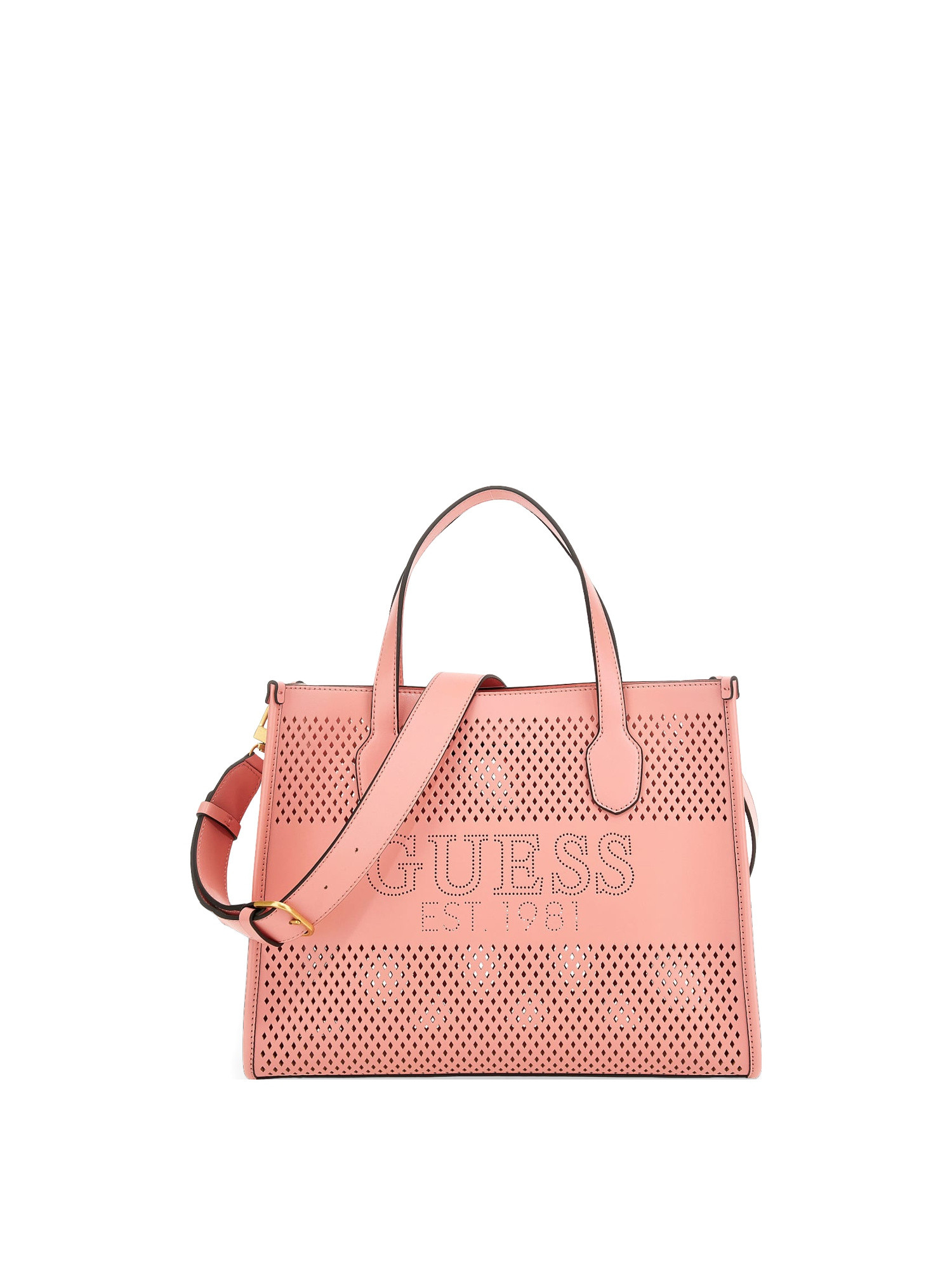 Guess - Katey perforated handbag, Pink, large image number 0