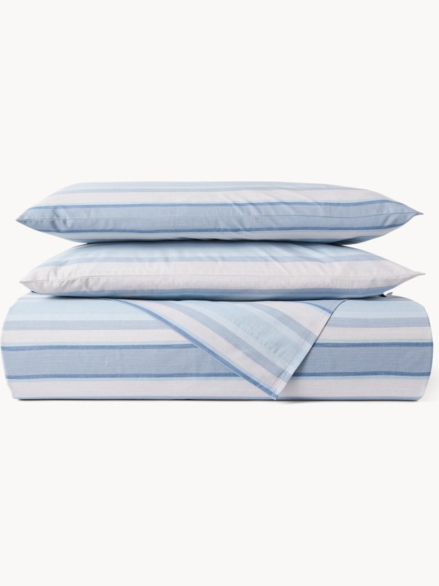 Federa in cotone percalle a righe