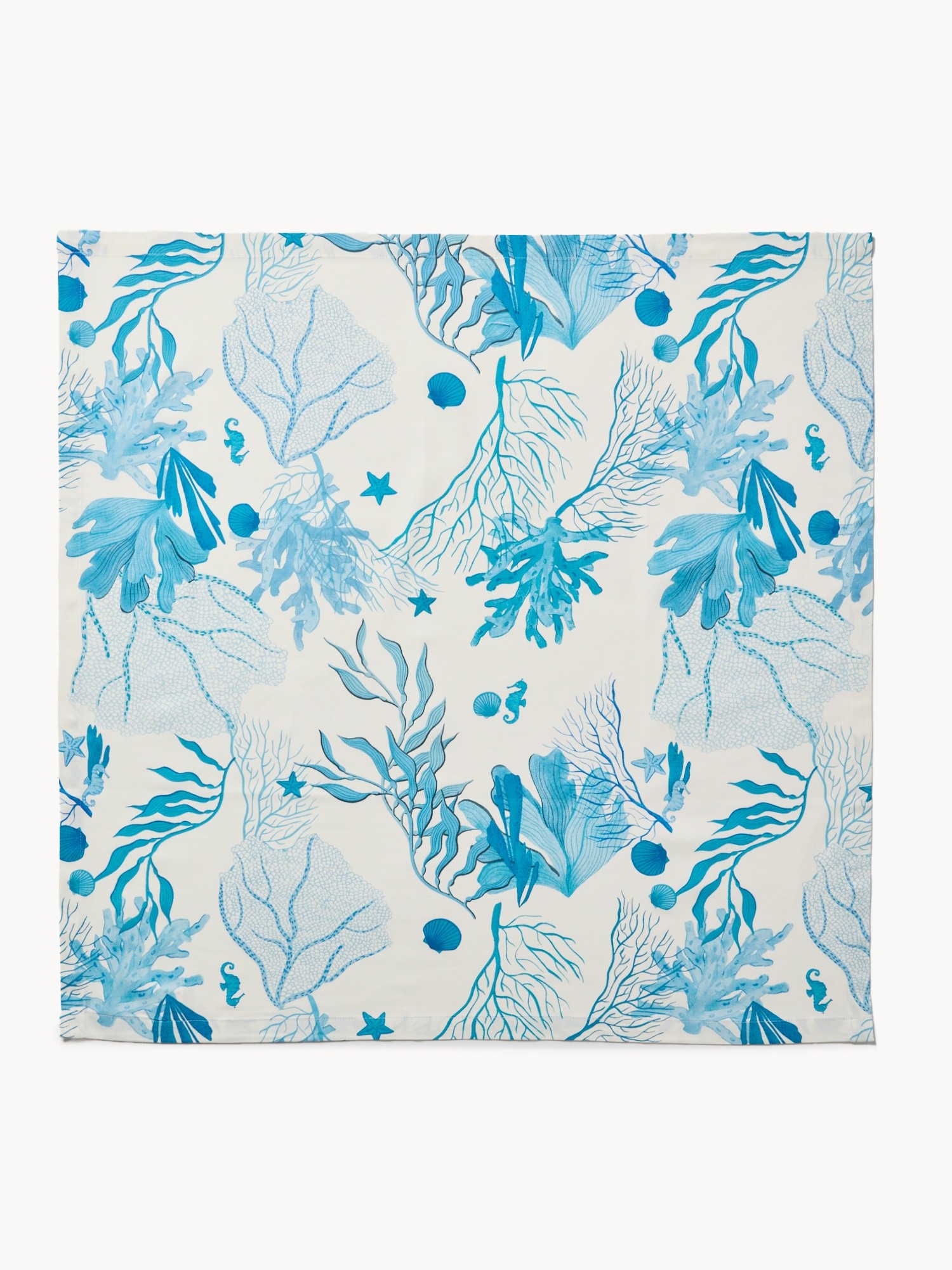 Panama Cotton Centerpiece with Marine Print - Introductory Price, White / Blue, large image number 0