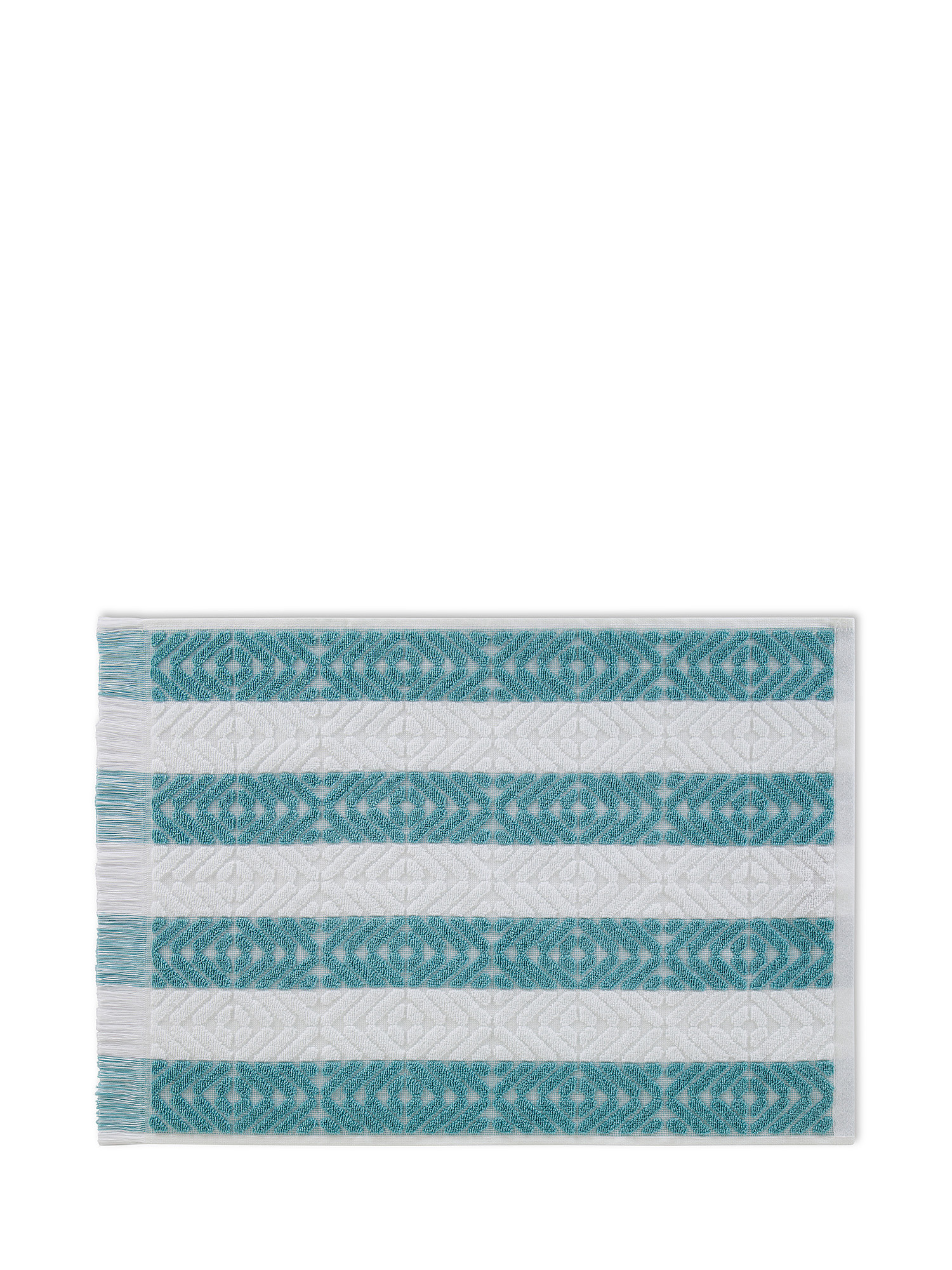 Terry towel in striped pattern cotton, Green, large image number 1