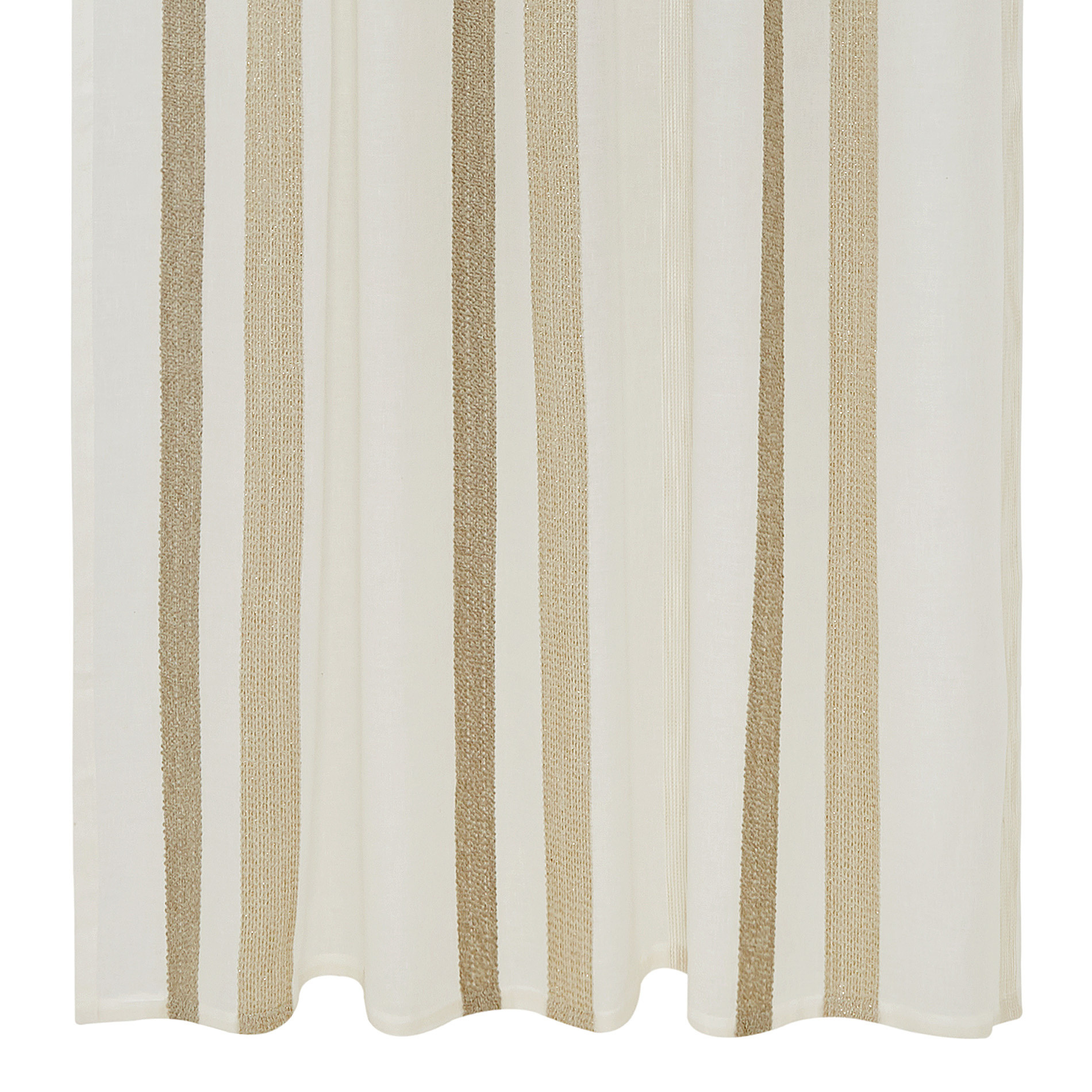 Curtain fabric with hidden pass-through stripes, Light Beige, large image number 1