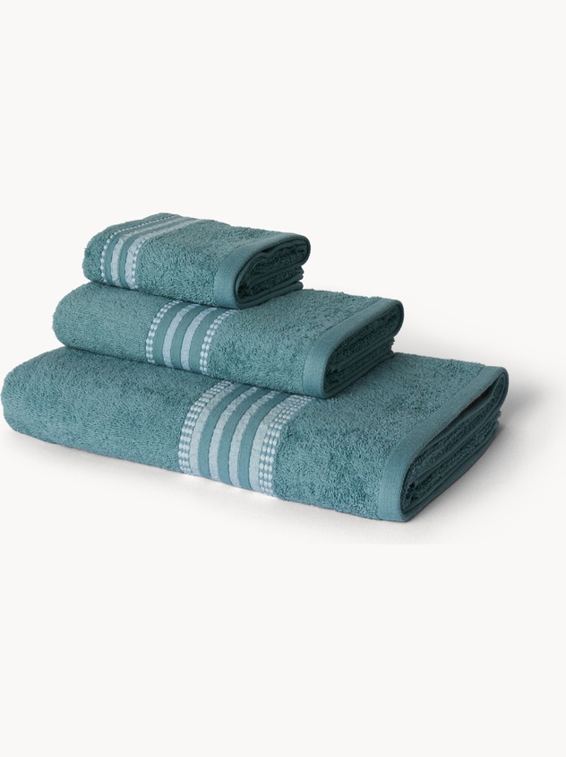 Set 3 asciugamani in puro cotone - Prezzo di lancio