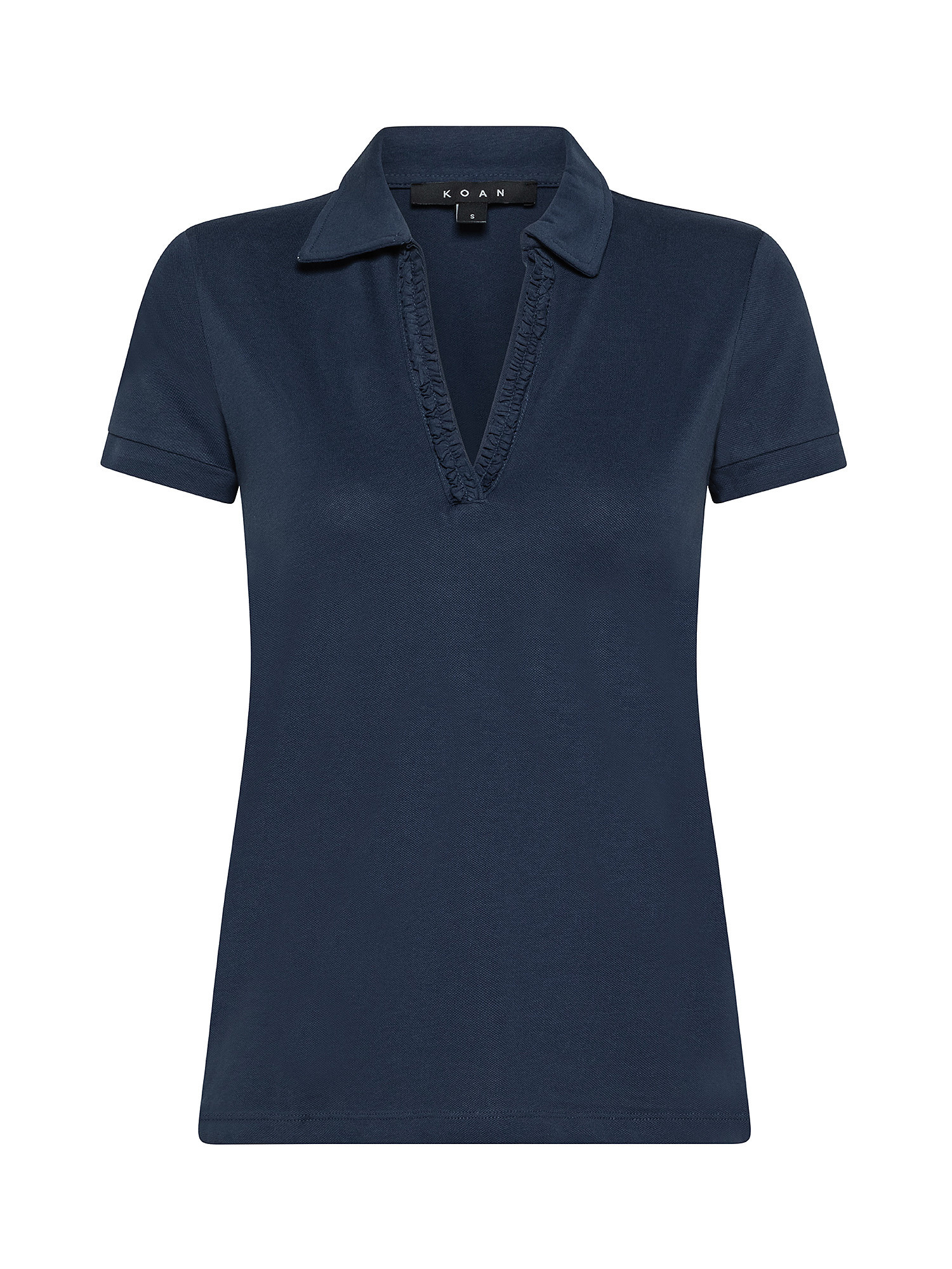 Polo shirt with rouches, Dark Blue, large image number 0