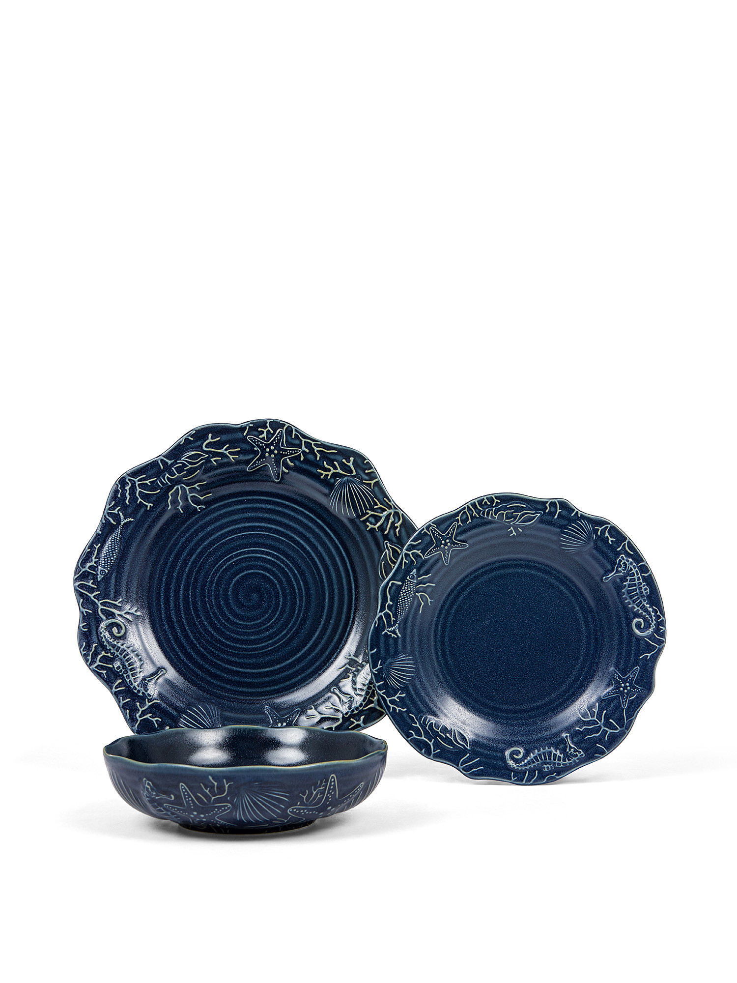 Blue porcelain fruit plate, Dark Blue, large image number 2