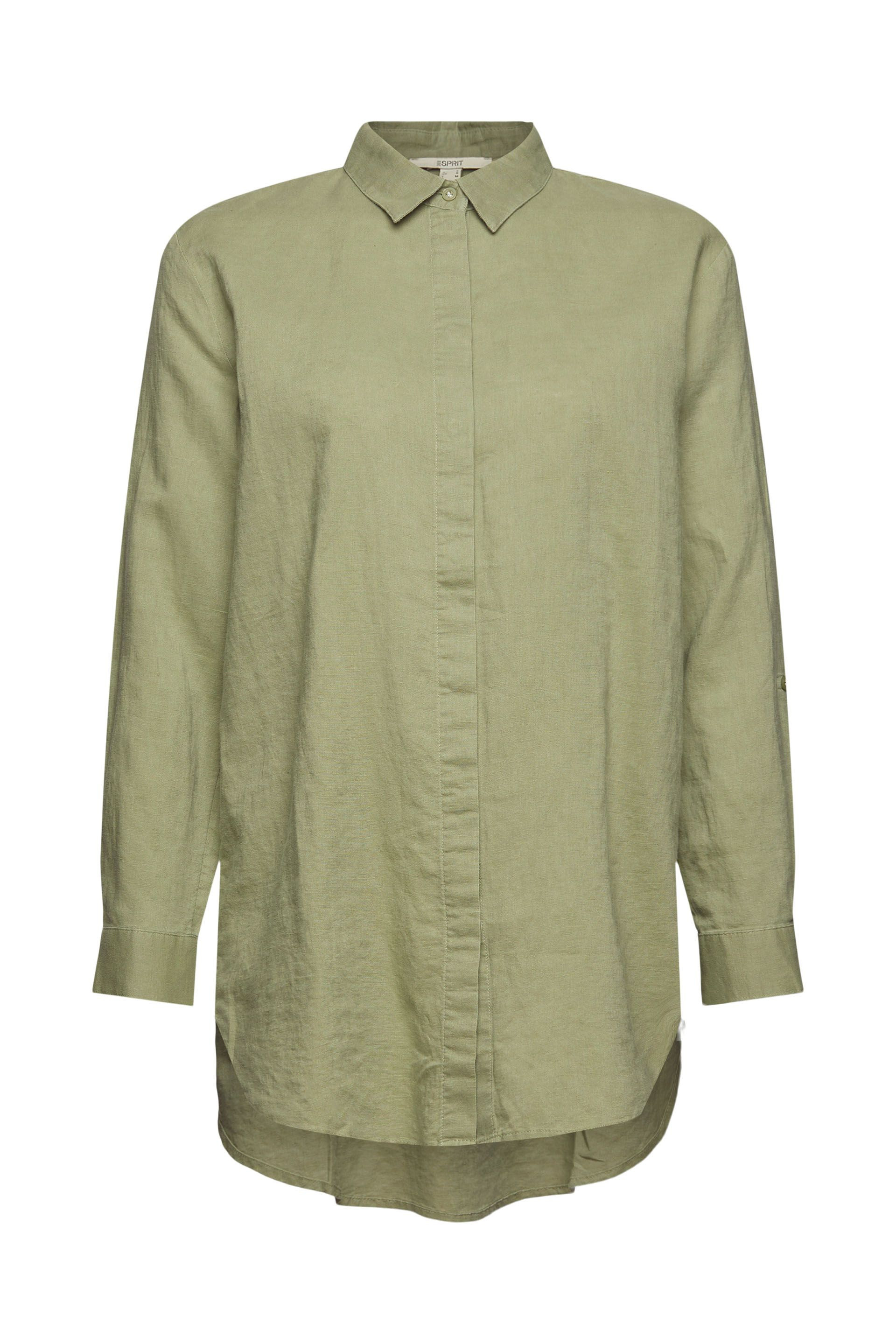 Camicia in misto lino, Verde, large image number 0