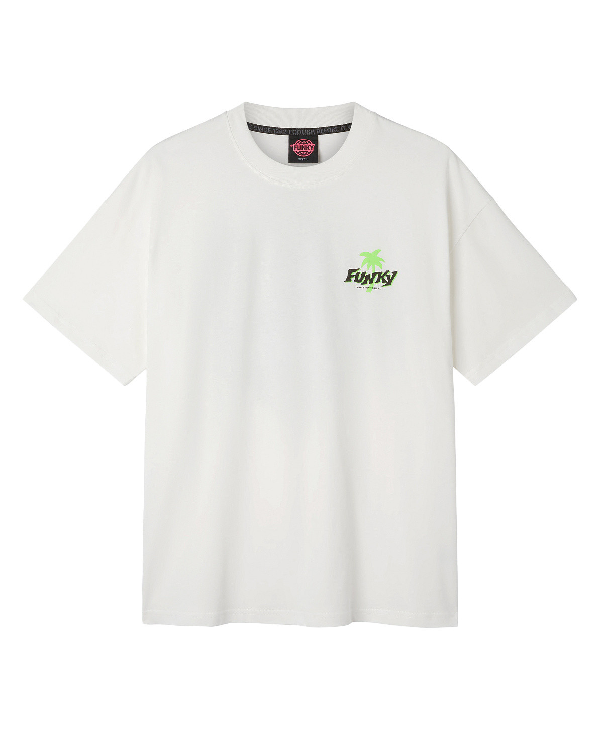 Funky - T-shirt girocollo con stampa mari e monti, Bianco, large image number 0
