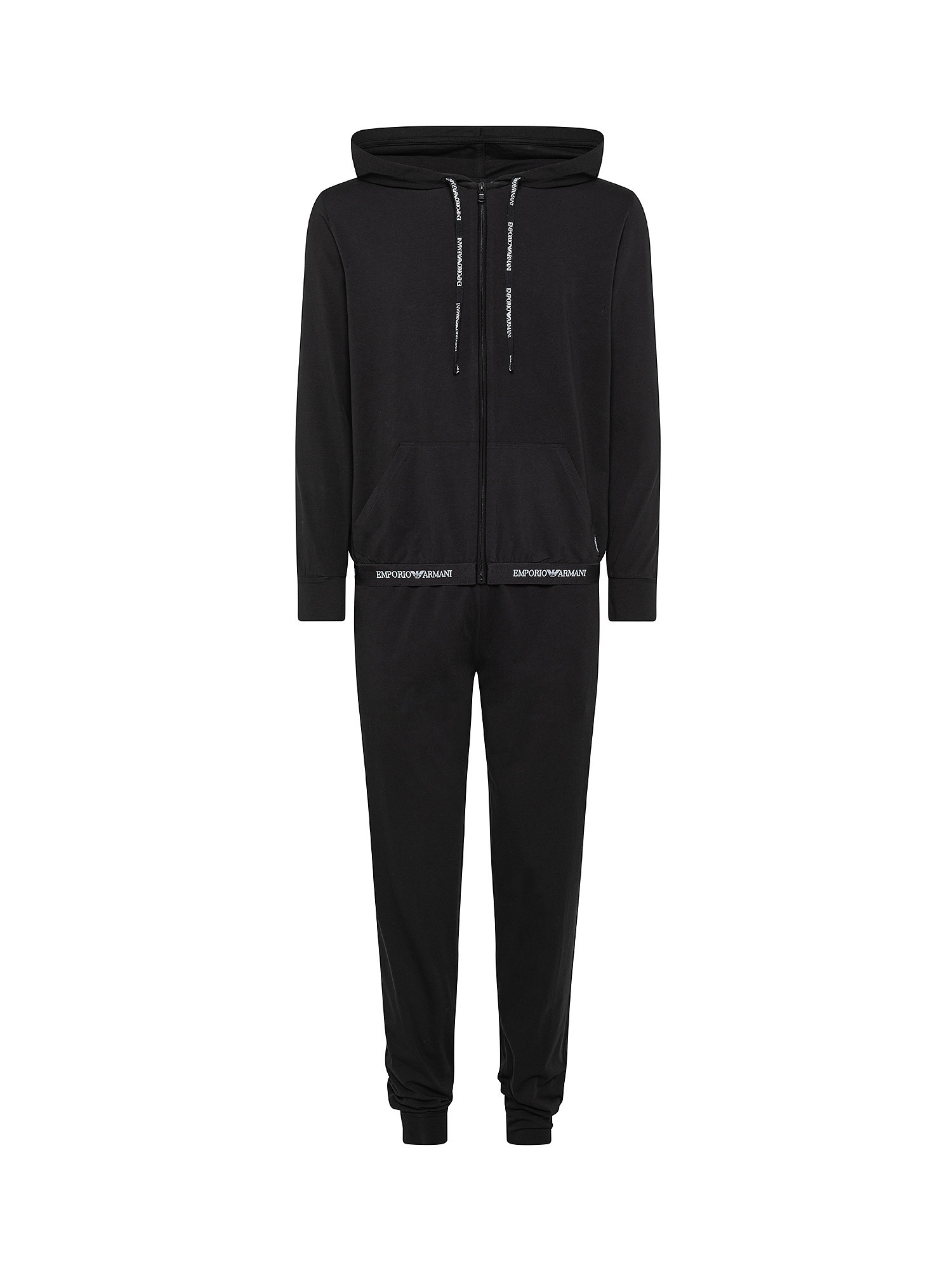 Loungewear set with hooded sweatshirt, Black, large image number 0