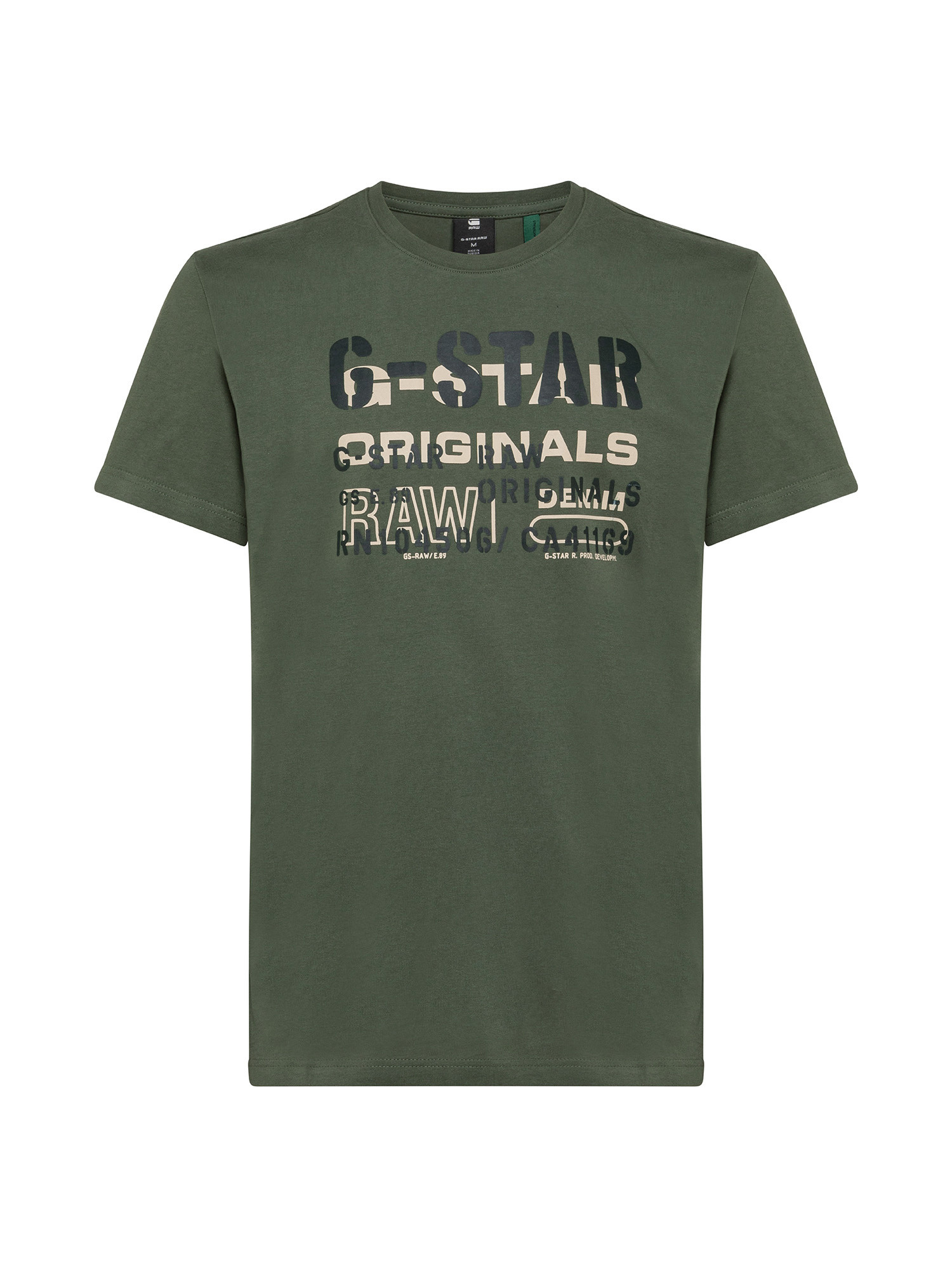 G-Star - T-shirt con stampa, Verde oliva, large image number 0