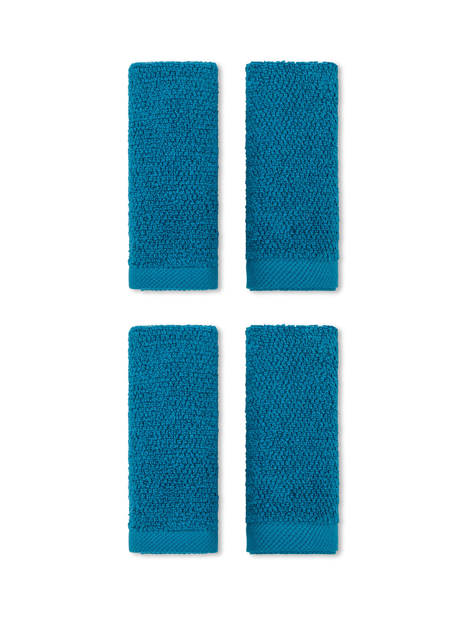 Cotton terry washcloth set of 4, Blue Cornflower, large image number 0