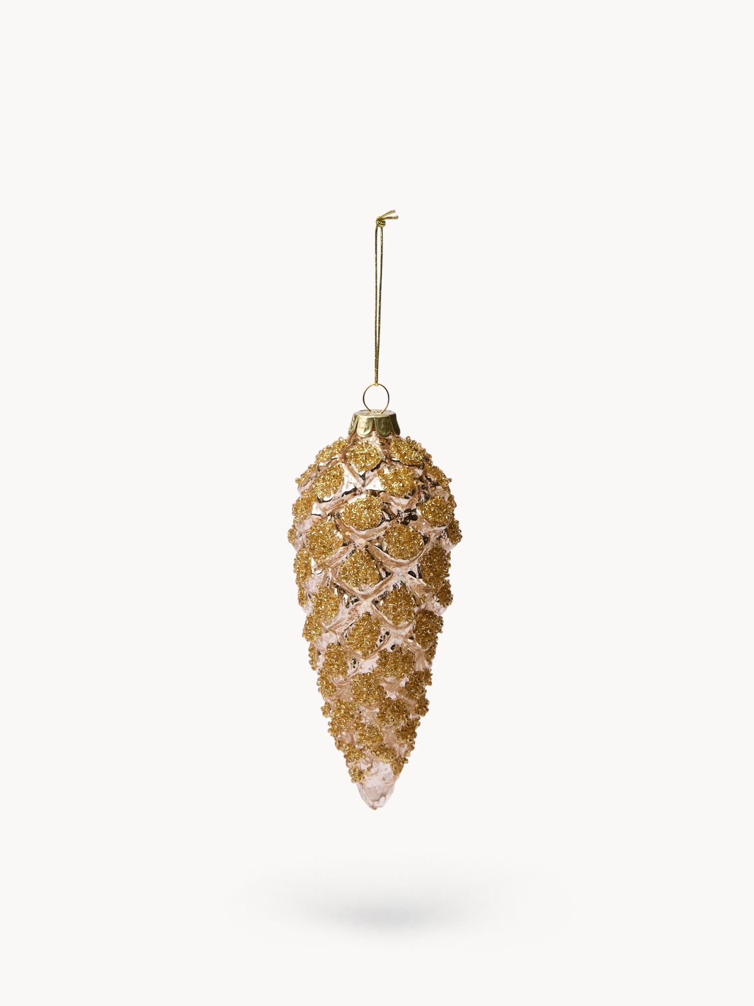 Glass tree ornament, Gold, large image number 0