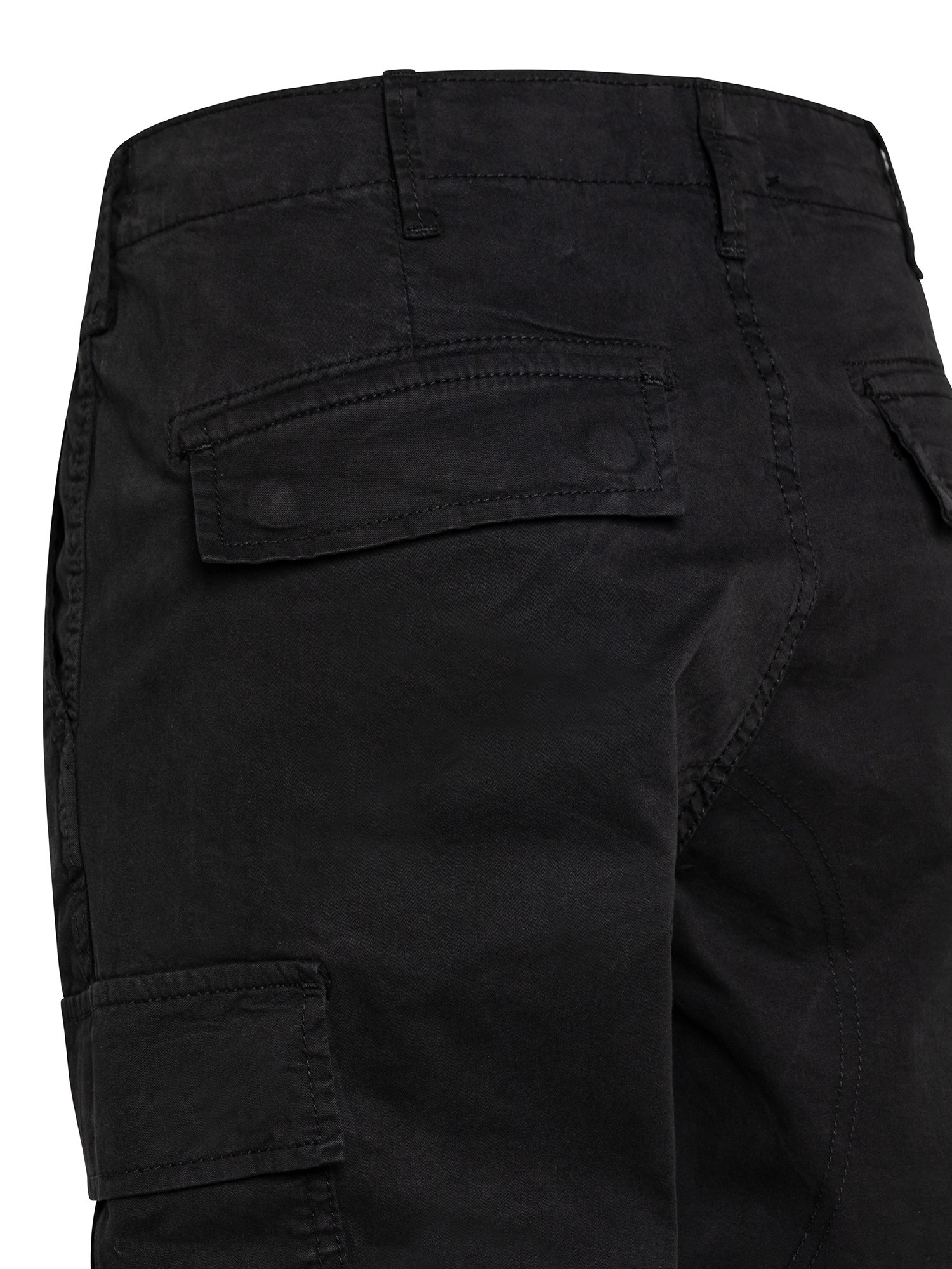 Pantaloni cargo con tasche laterali, Nero, large