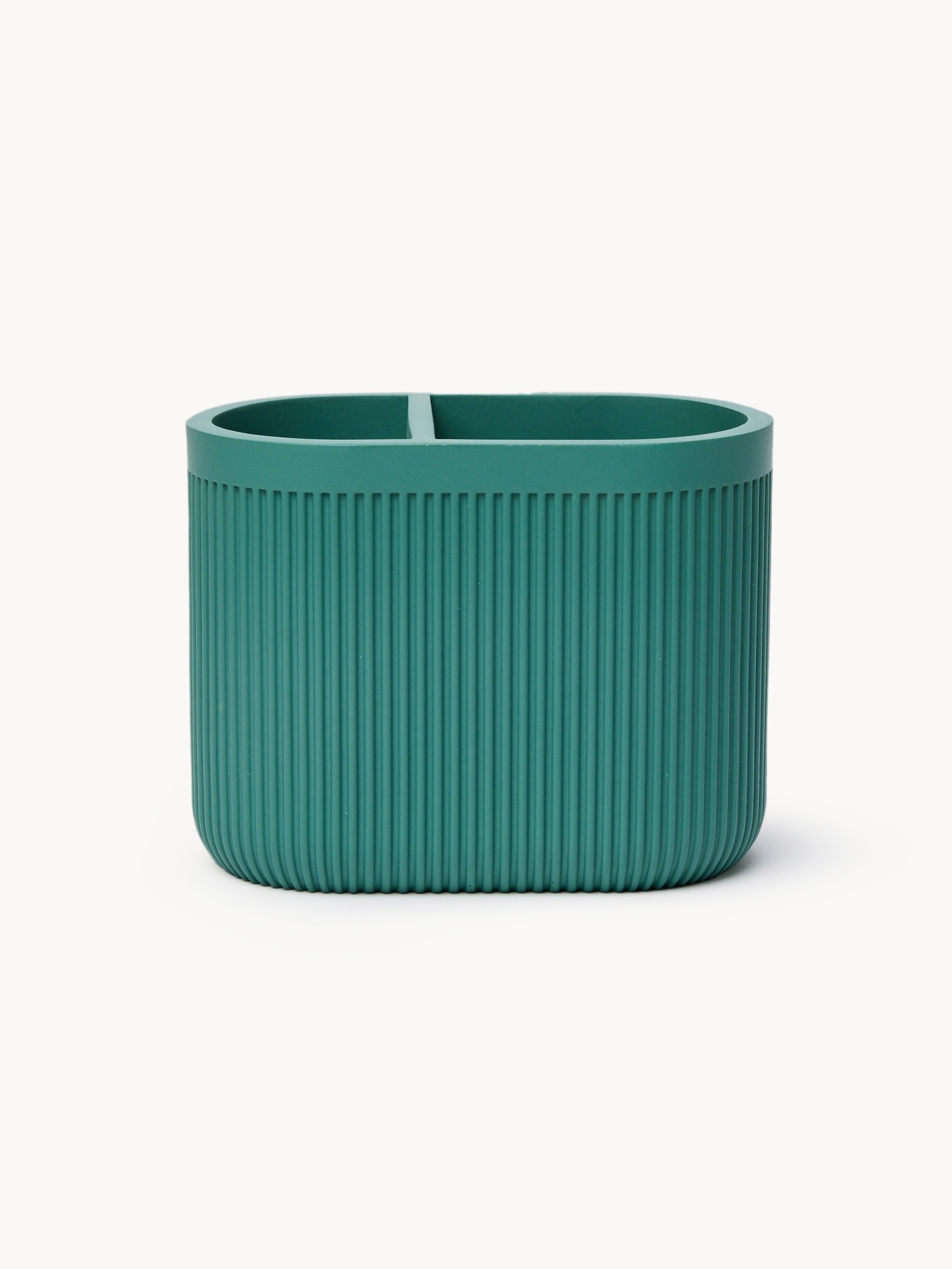 Toothbrush holder in solid color polyresin, Green, large image number 0