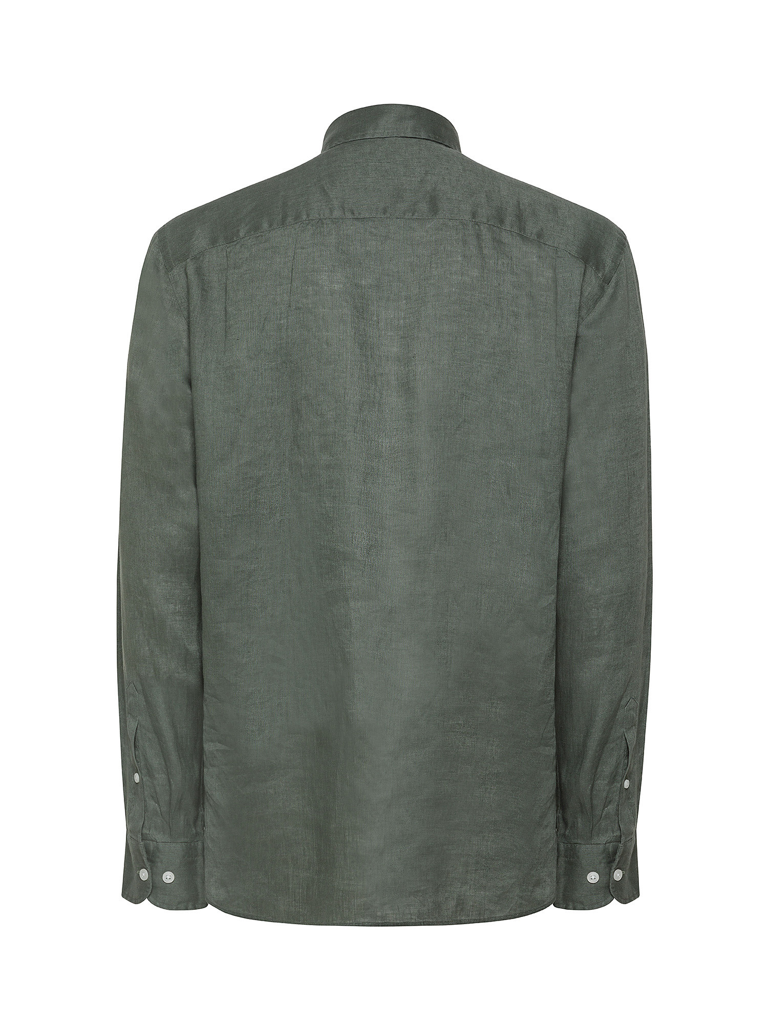 Luca D'Altieri - Camicia regular fit in puro lino, Verde salvia, large image number 1