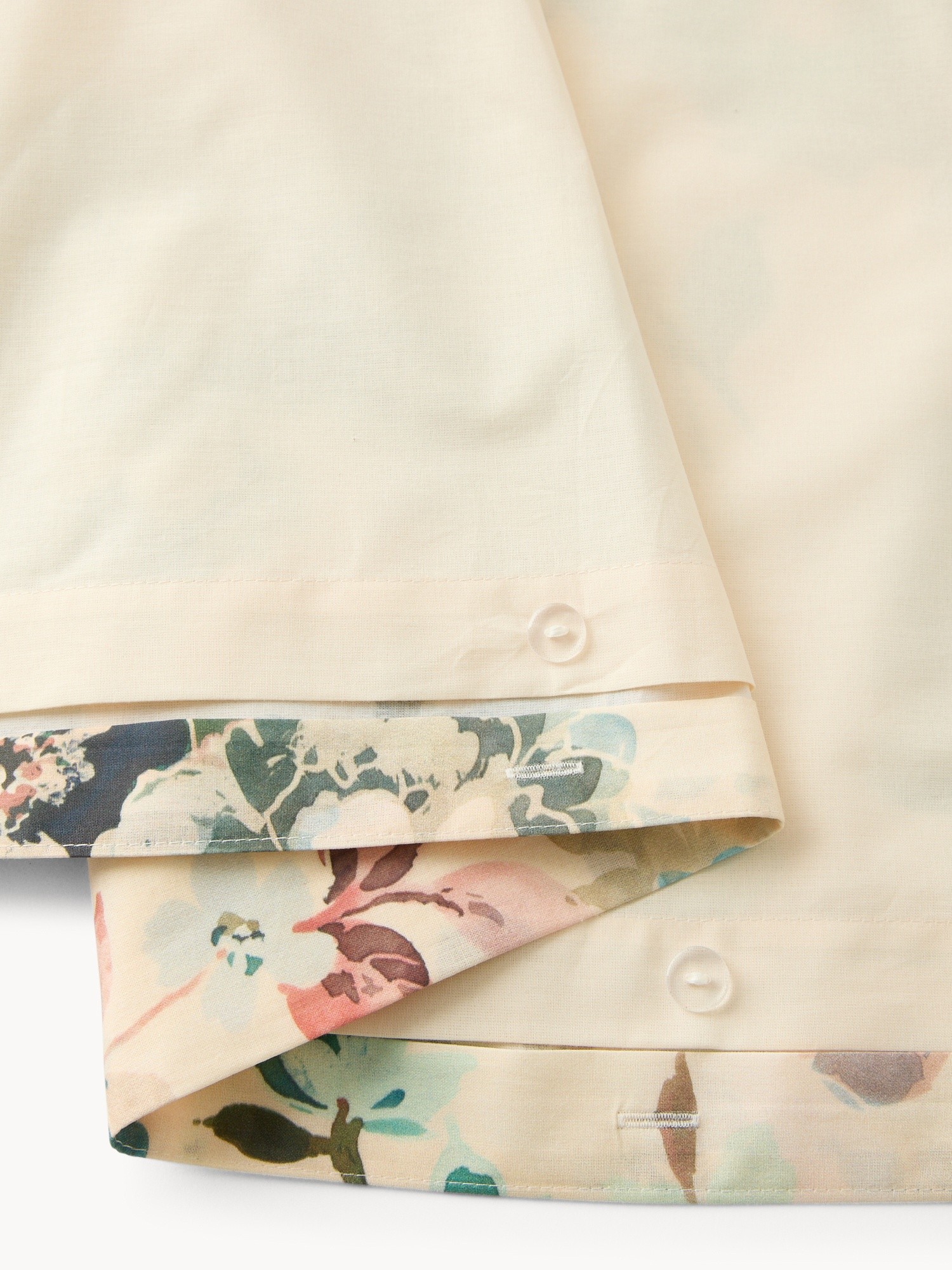 Pure cotton duvet cover set with a floral pattern - Discounted Price, Green, large image number 1