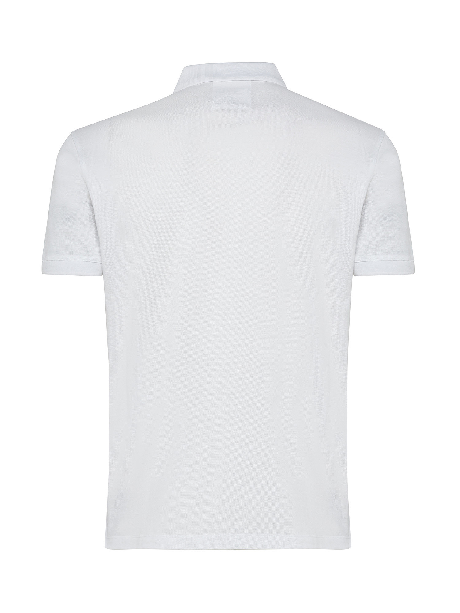 Emporio Armani - Cotton polo shirt with eagle logo embroidery, White, large image number 1