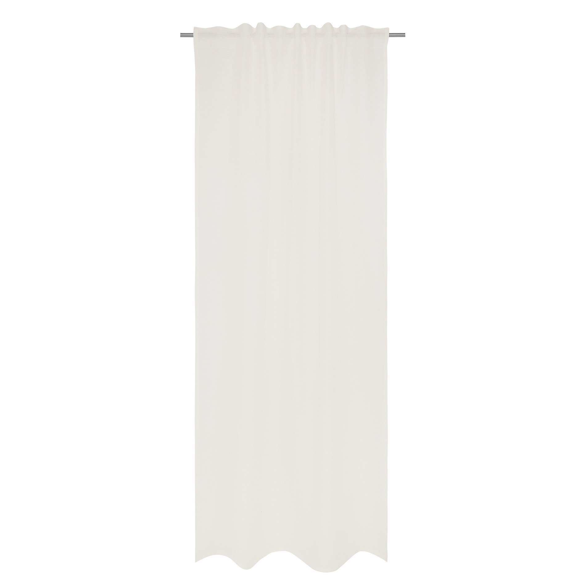 Solid colour 100% linen curtain, White, large image number 1