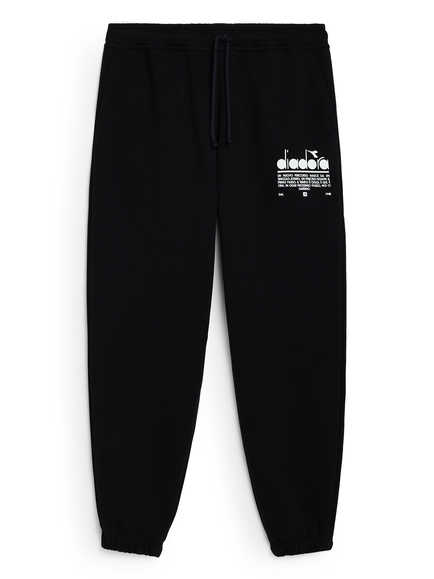 Diadora - Manifesto sports trousers with cotton print, Black, large