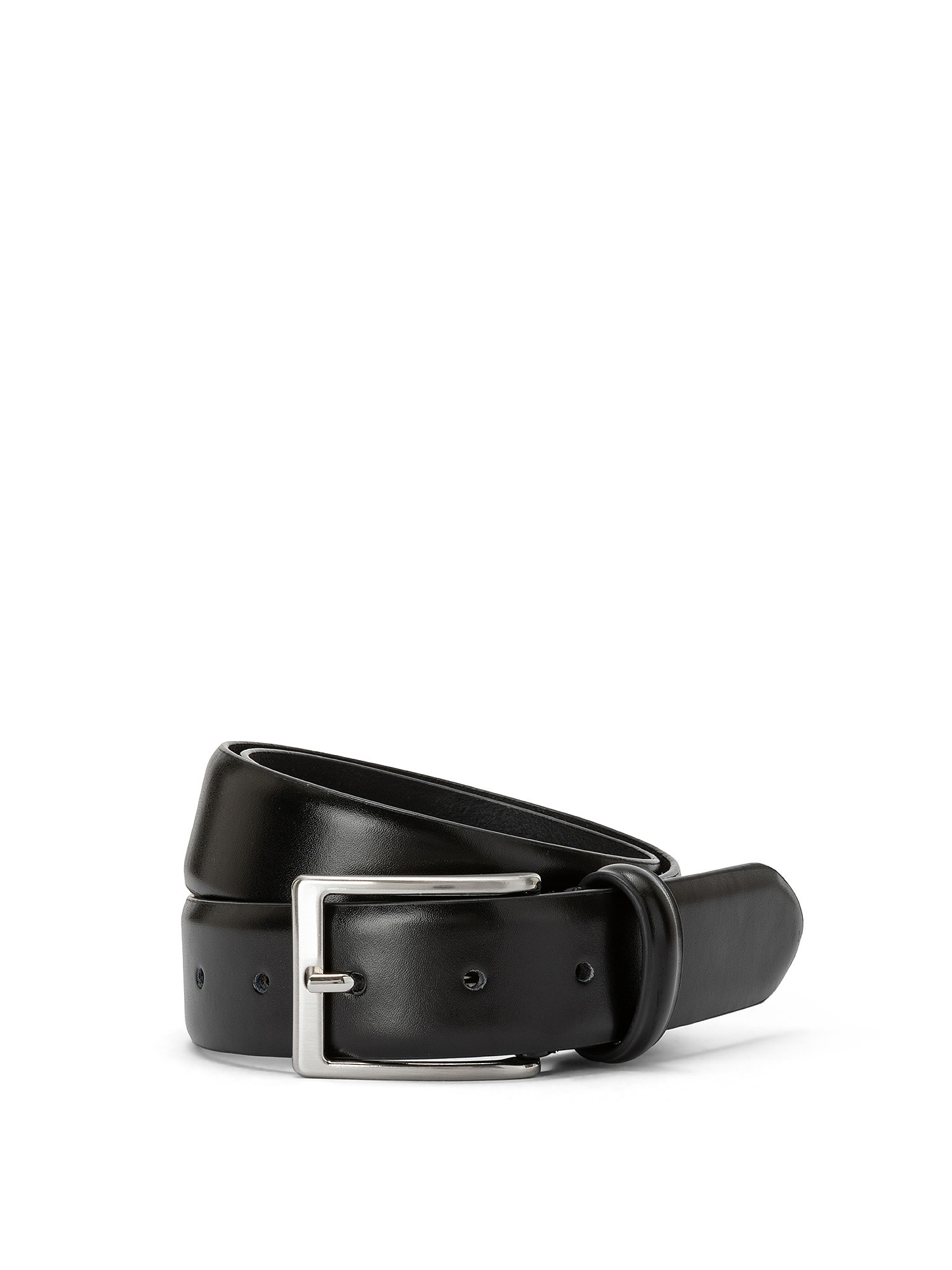 Real-leather belt, Black, large image number 0