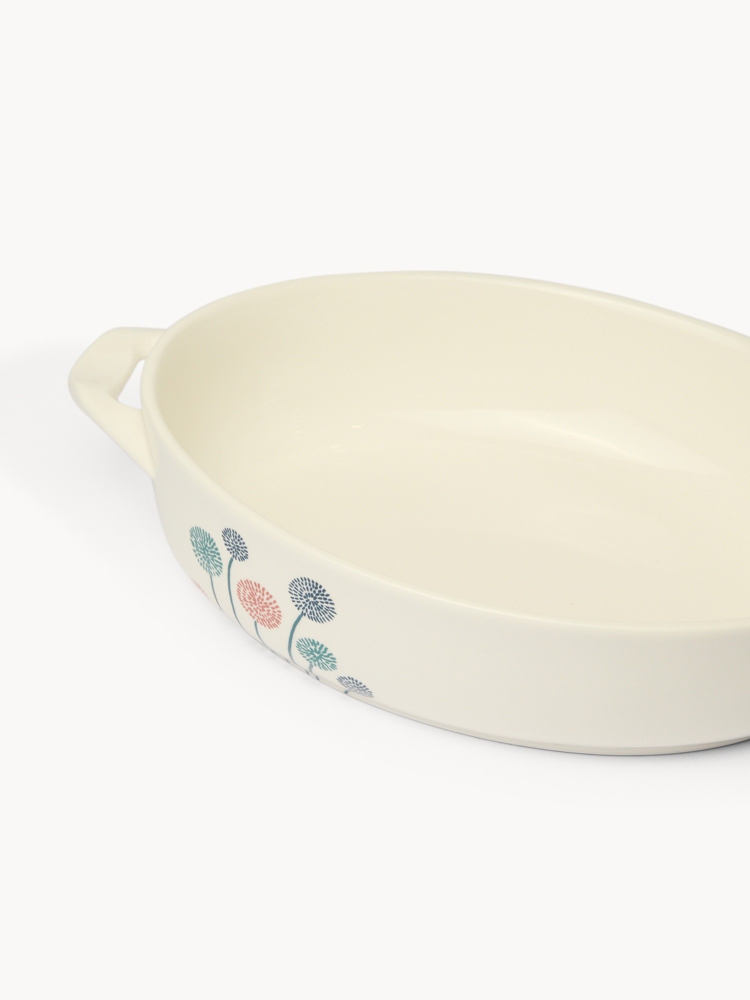 Pirofila in new bone china motivo a fiori - Prezzo di lancio, Bianco, large image number 1