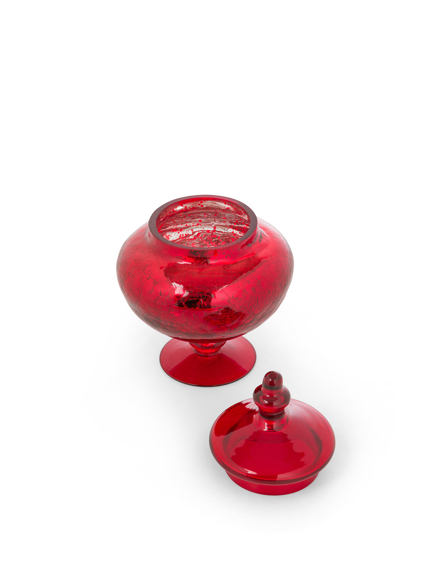 Colored glass cookie jar, Red, large image number 1