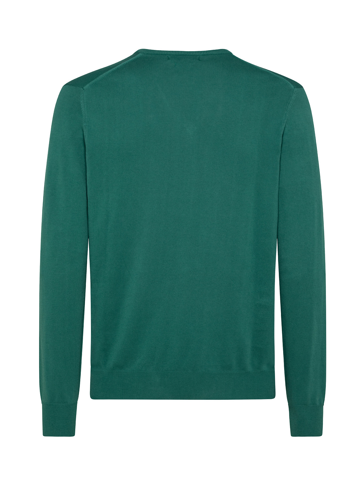 Maglia a V in puro cotone, Verde, large image number 1