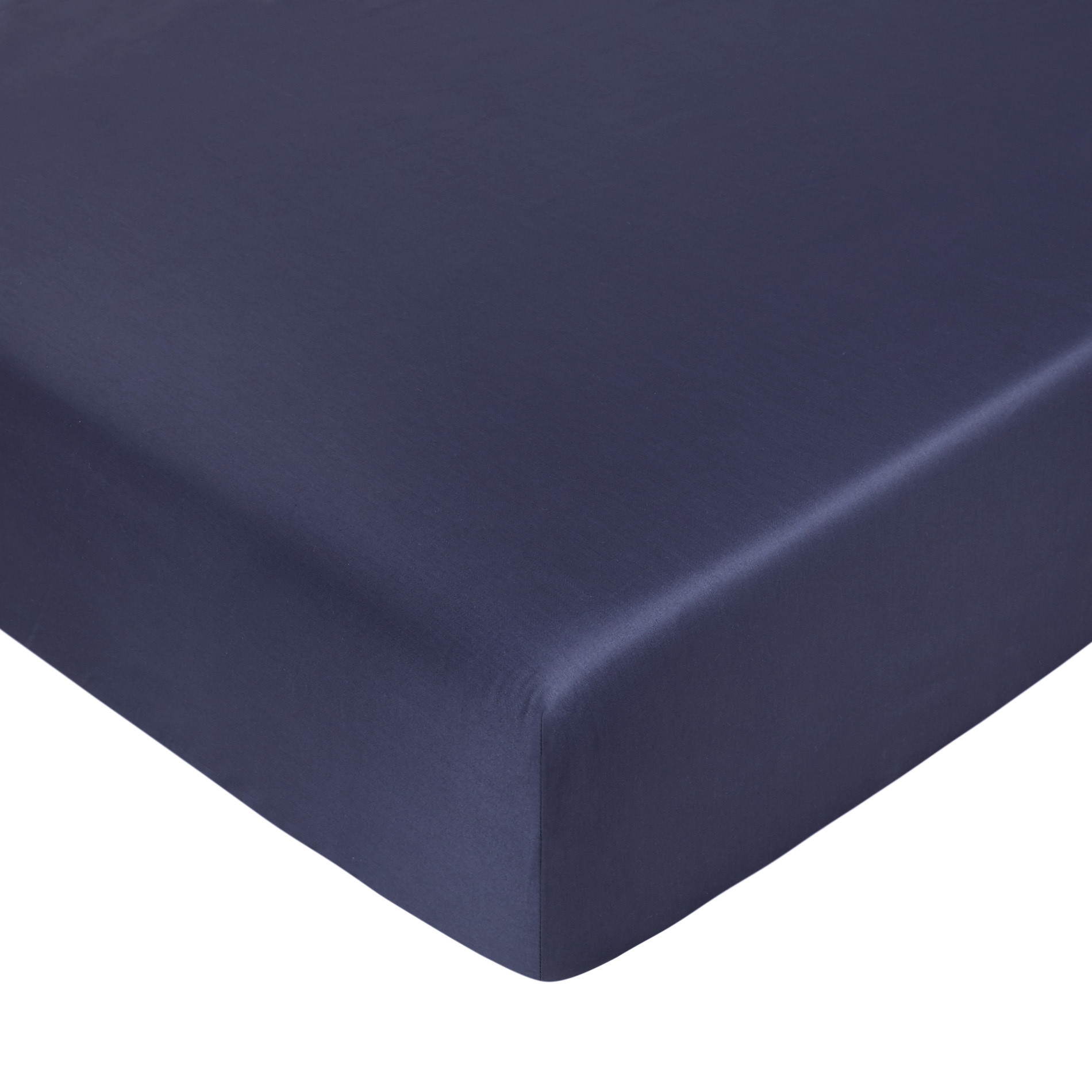 Fitted sheet in TC400 satin cotton, Blue, large image number 0
