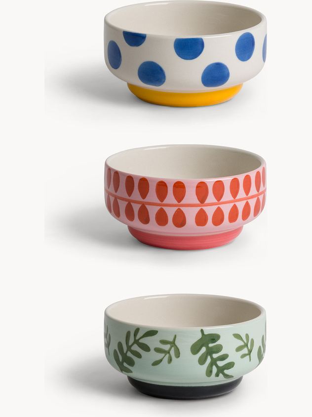 Ceramic bowls with abstract motifs