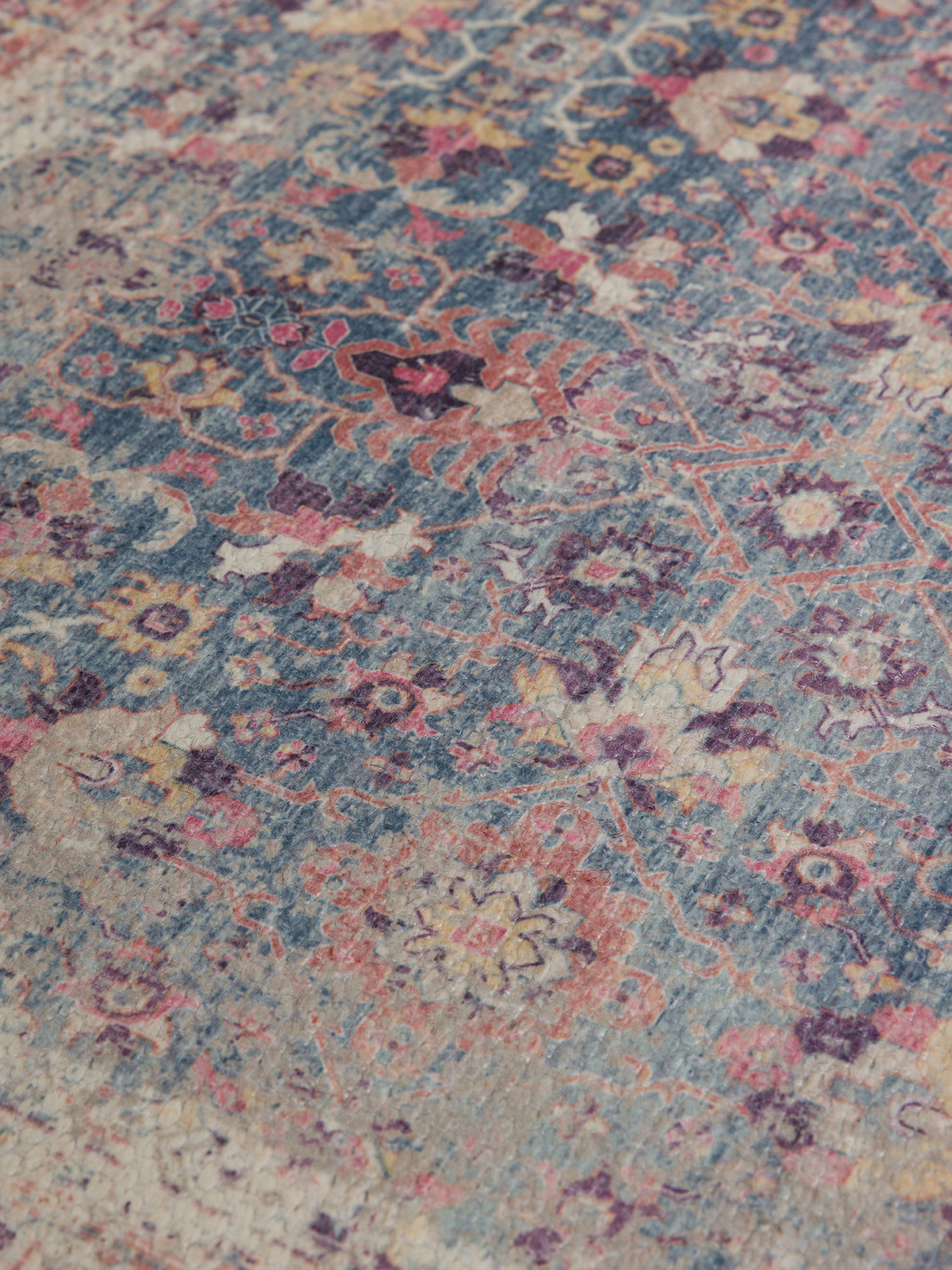 Rectangular rug with vintage pattern, Blue, large image number 1