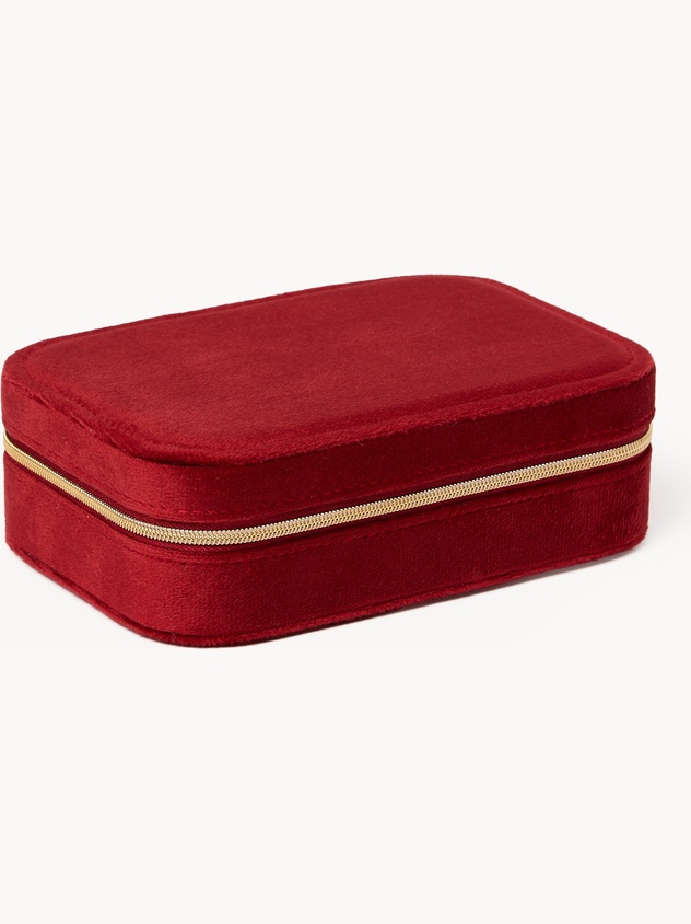 Velvet travel jewelry case