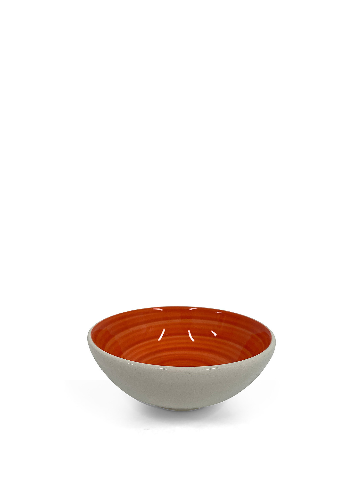 Spiral hand painted ceramic bowl, Orange, large image number 0