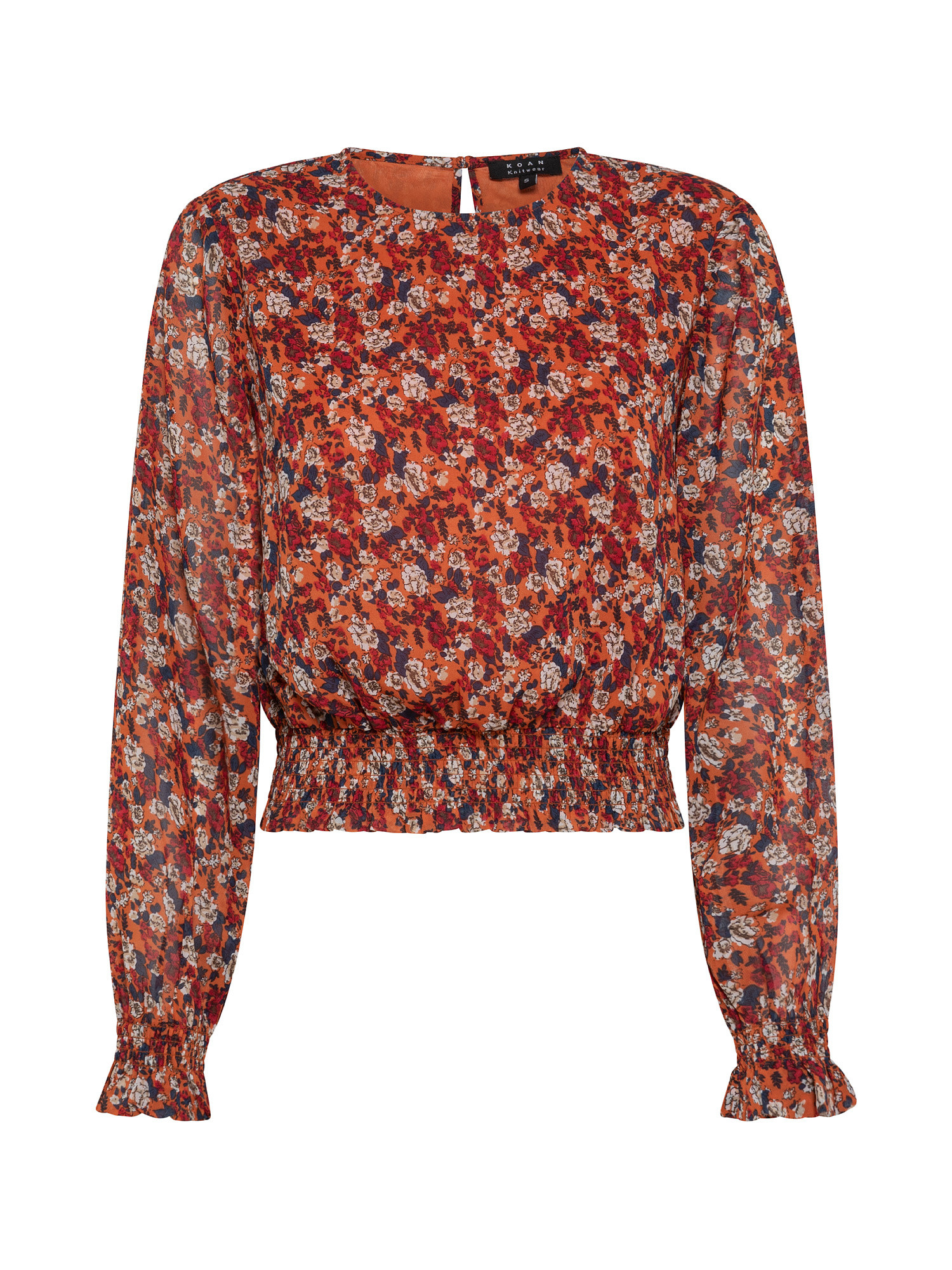 Blouse with flowers, Red, large image number 0
