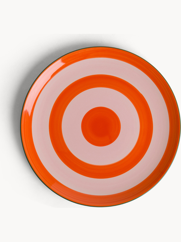 Piatto piano in ceramica a righe circolari